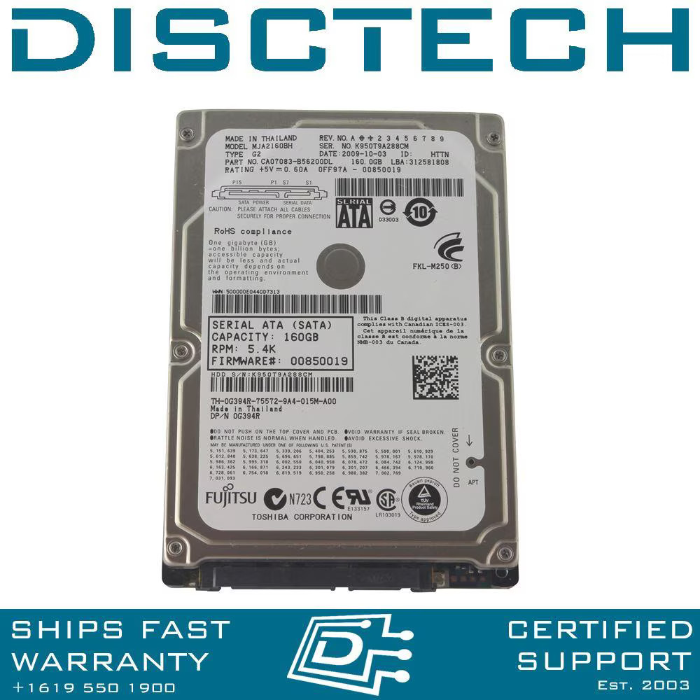 Fujitsu MJA2160BH SATA Hard Disk Drive