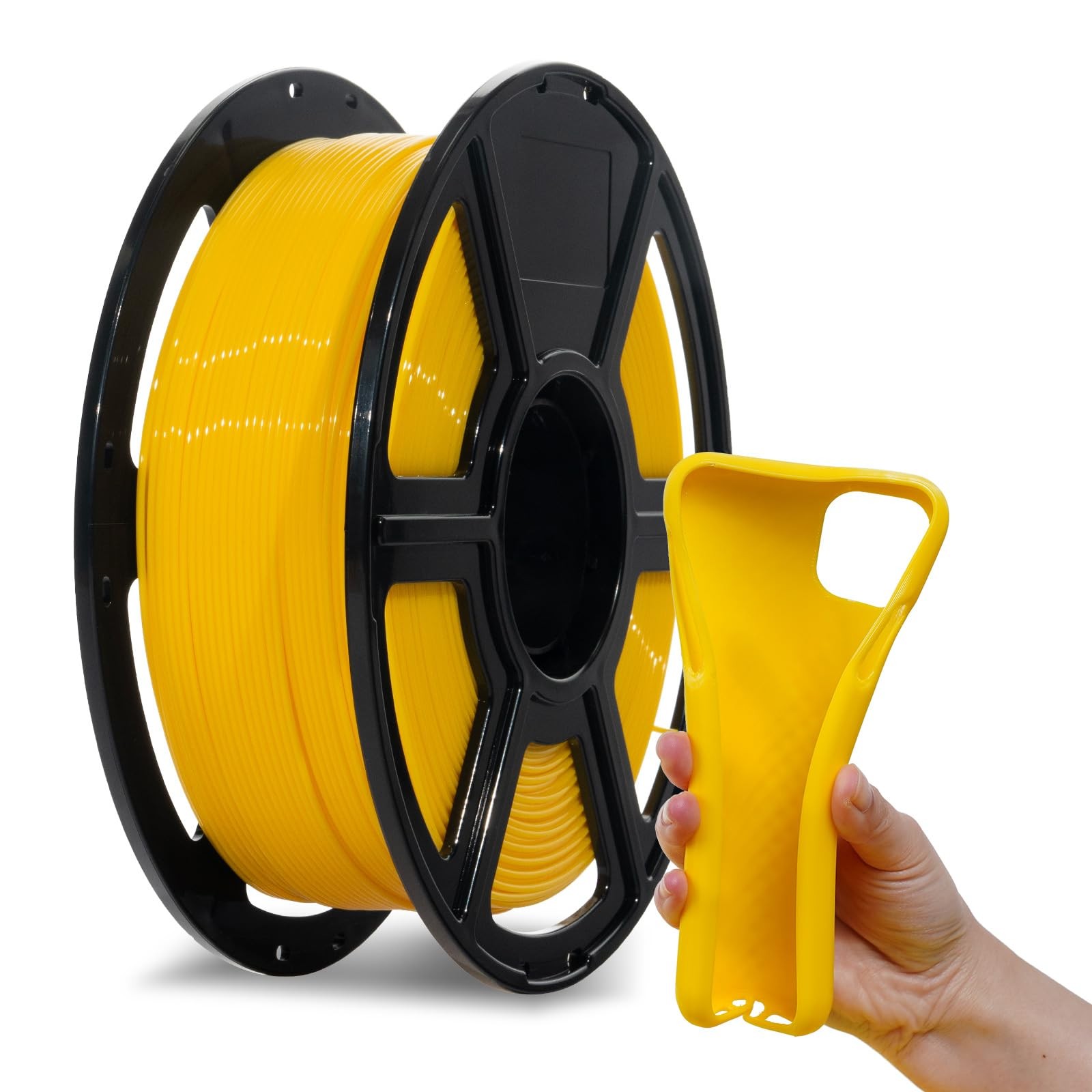 PLA Flexible 1.75 mm, 4X Longer Stretch 3D Printer Filament 1Kg (2.2lbs) Spool