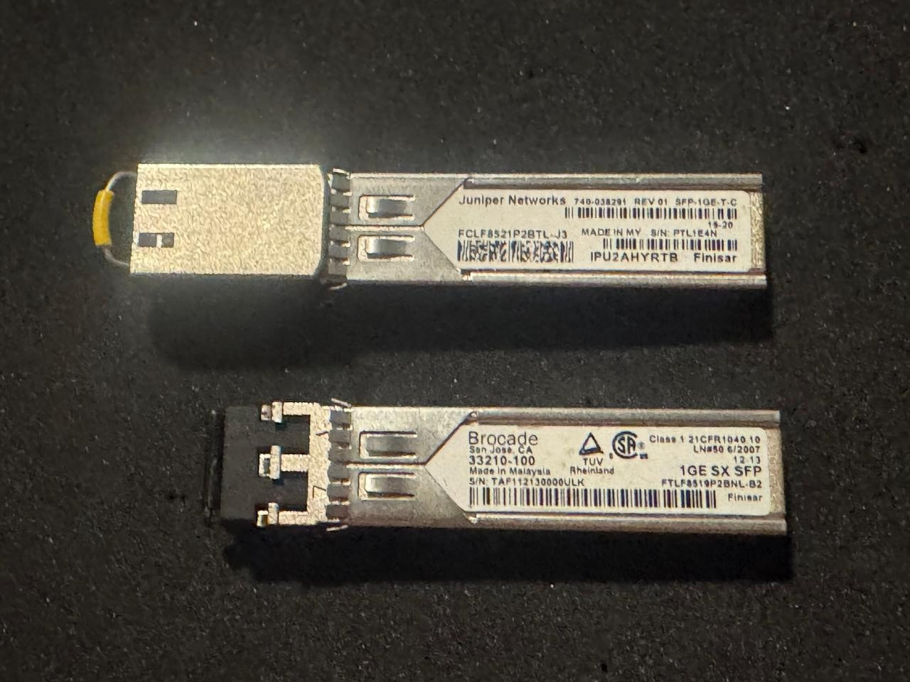OEM Brocade 33210-100 & Juniper EX-SFP-1GE-SX 1Gb SX SFP Fiber Transceiver Lot 2