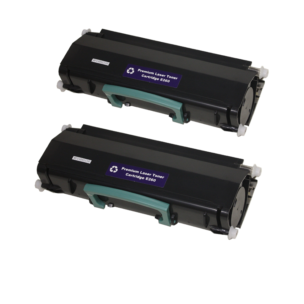 2PK Toner Cartridge E260A21A E260A11A for Lexmark E260 E360 E460