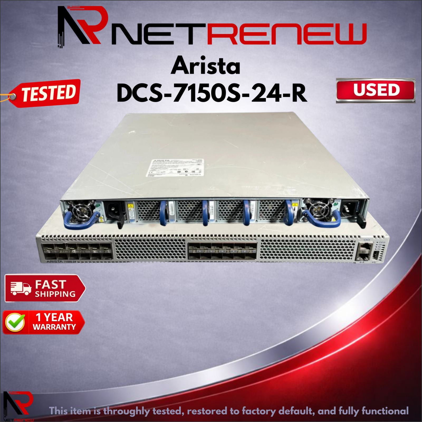 Arista DCS-7150S-24-R 24 Port 10G SFP+ Switch W/ Dual Psu
