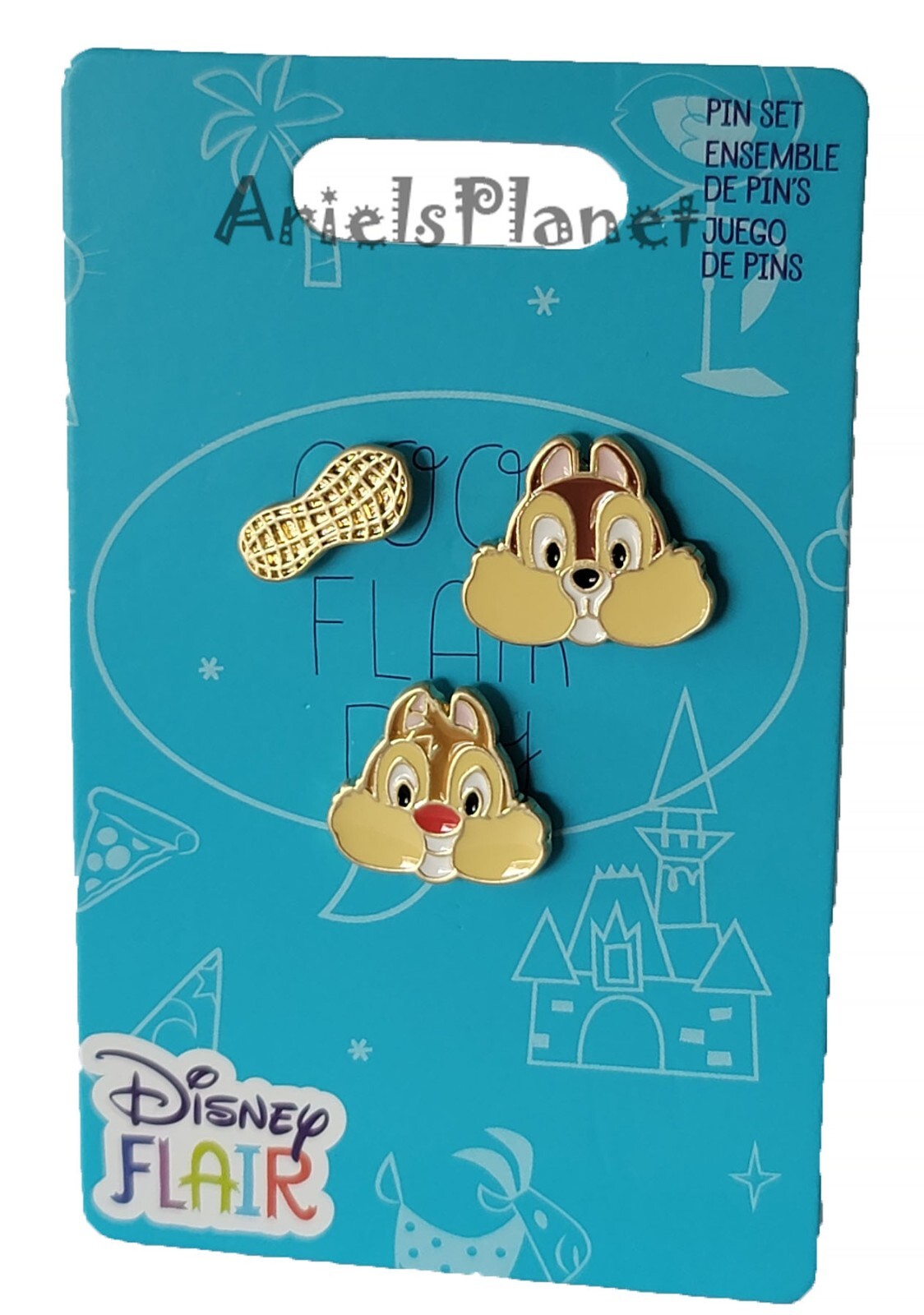 Disney Parks CHIP N DALE FLAIR  with Peanut Trading Pin Set of 3