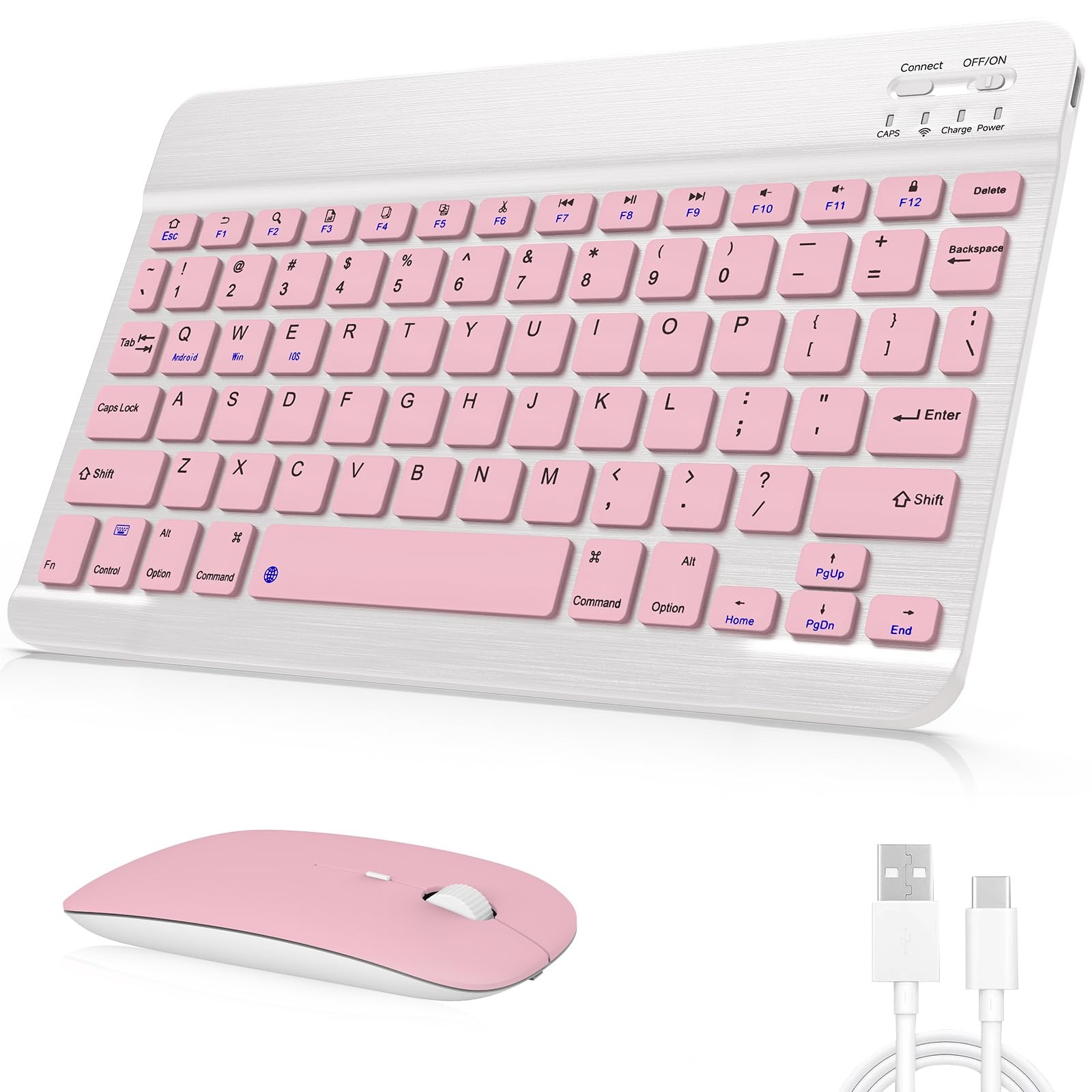Teclado y Mouse Combo Inalámbrico Bluetooth Universal para Tableta iPad/Android