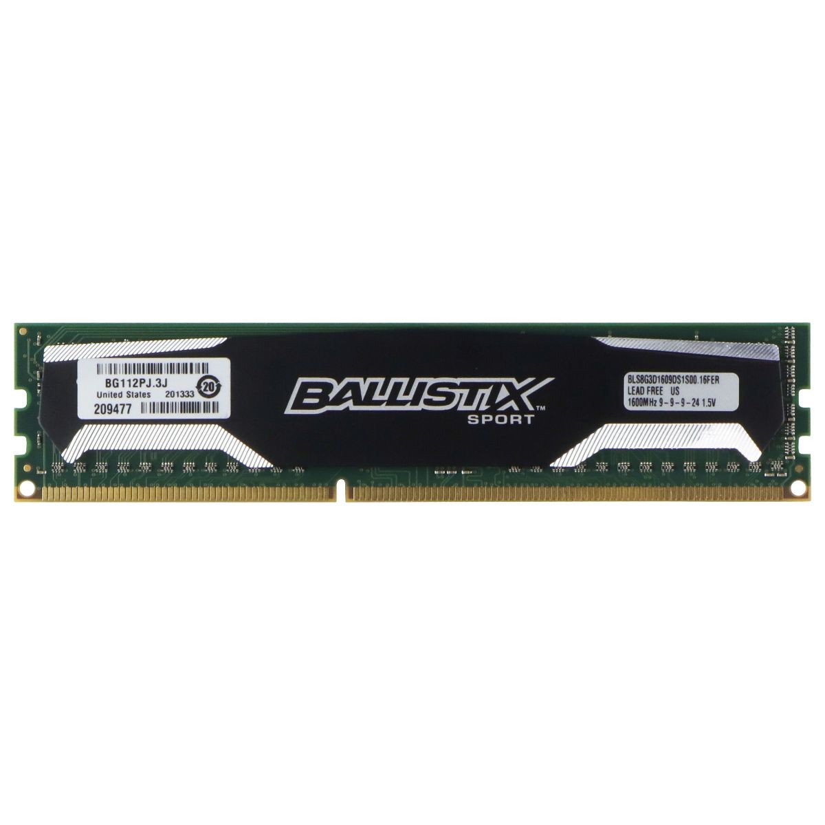 Crucial Ballistix Sport 8GB Single DDR3 1600 MHz 1.5V (BLS8G3D1609DS1S00)