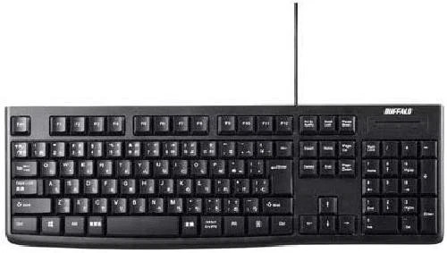 BUFFALO BSKBU100BKZ Black Wired standard keyboard Japanese layout 108 keys