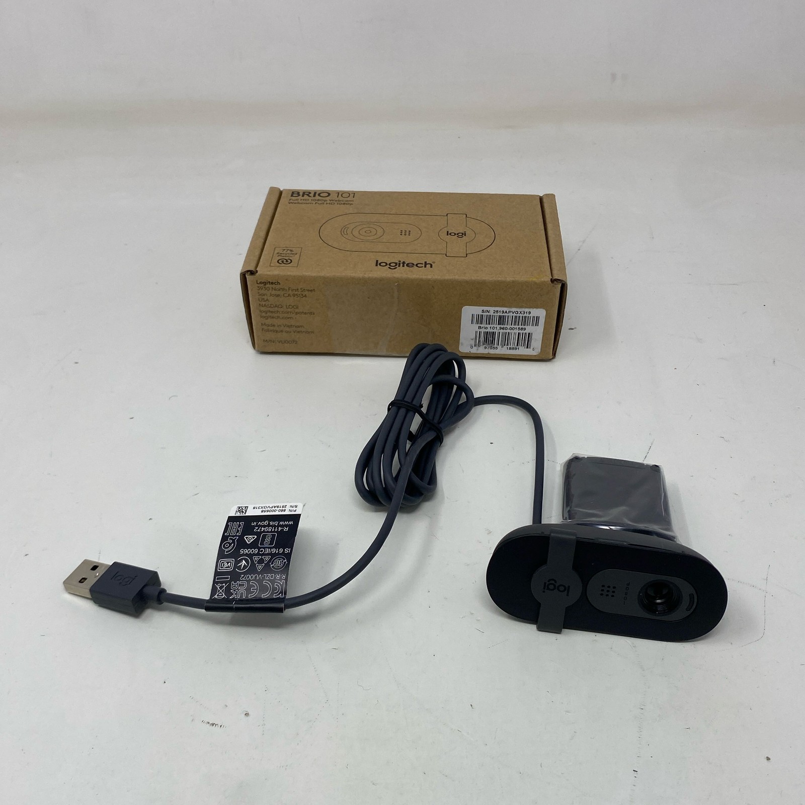 Logitech Brio 101 1080p Webcam w/Mic &amp; Privacy Shutter - Black