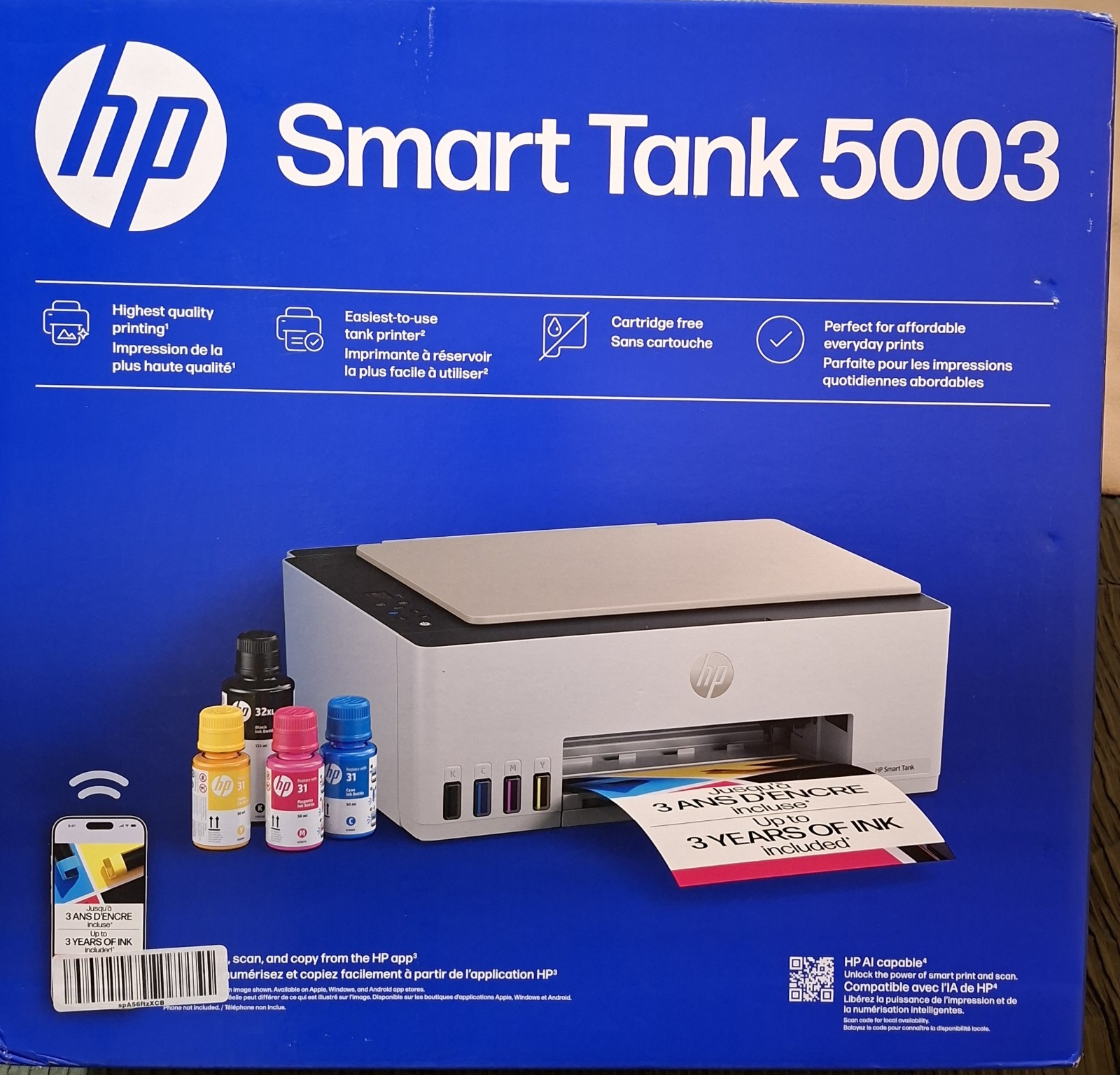 HP Smart Tank 5003 Wireless All-In-One Ink Tank Color Printer Scan Copy