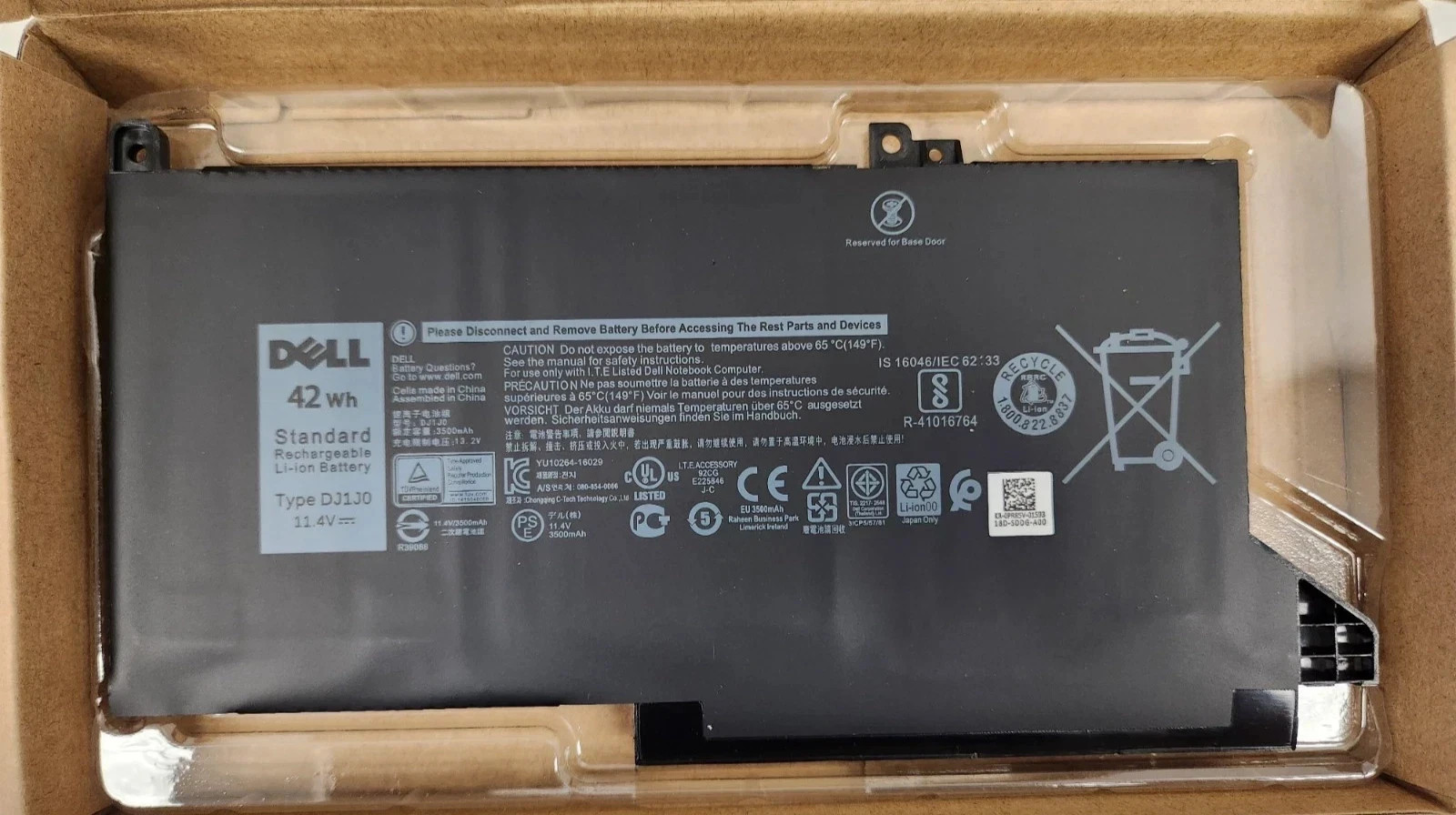 OEM DJ1J0 Battery For Dell Latitude 12 7280 7290 13 7380 7390 14 7480 7490 ONFOH