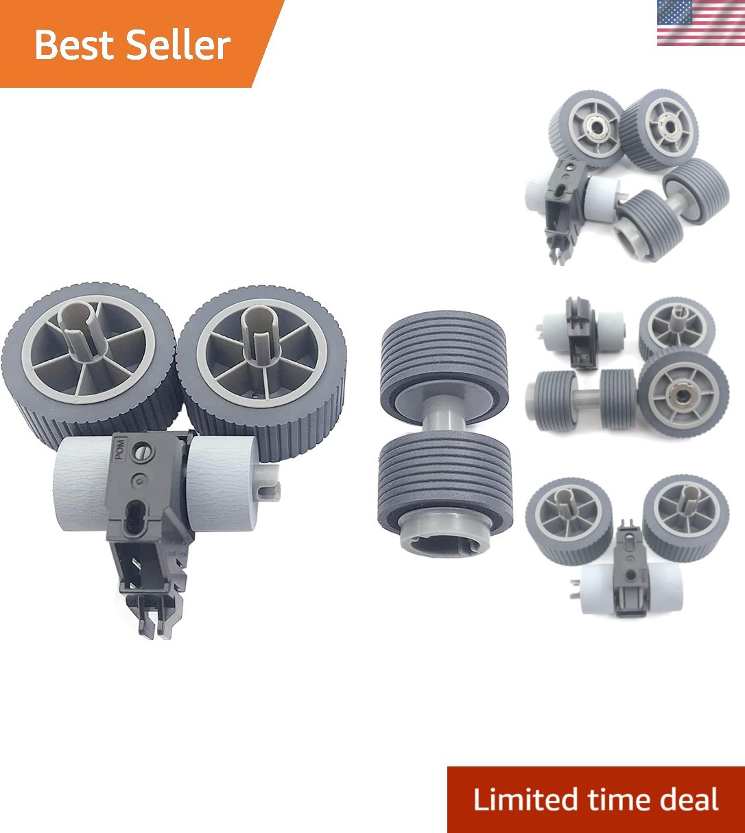 1SET Scanner Consumable Kit Pick Roller + Brake Roller Pickup Roller Separati...