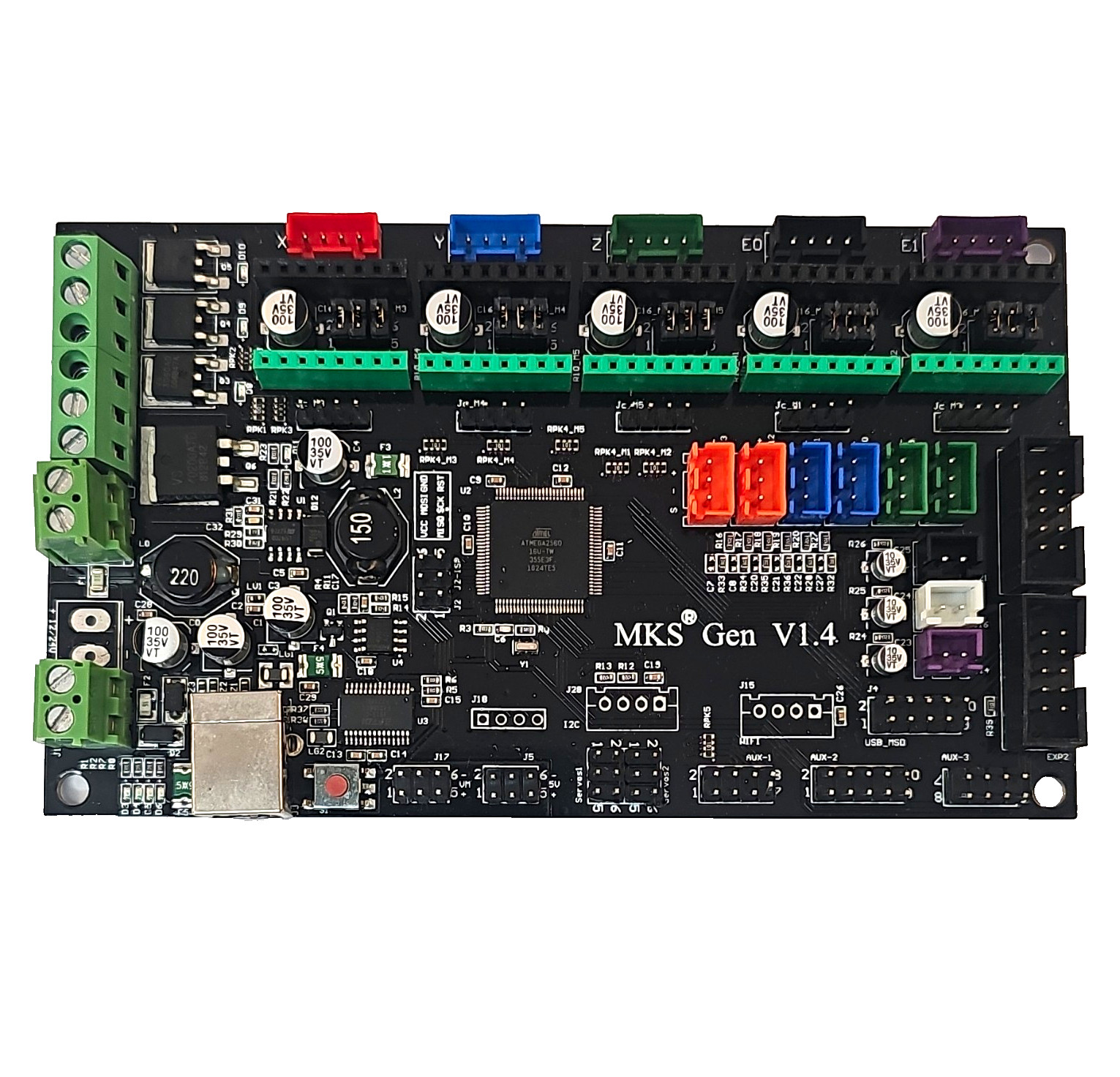 MKS Gen V1.4 3D Printer Control Board Motherboard for Mega2560 Black 1.75mm