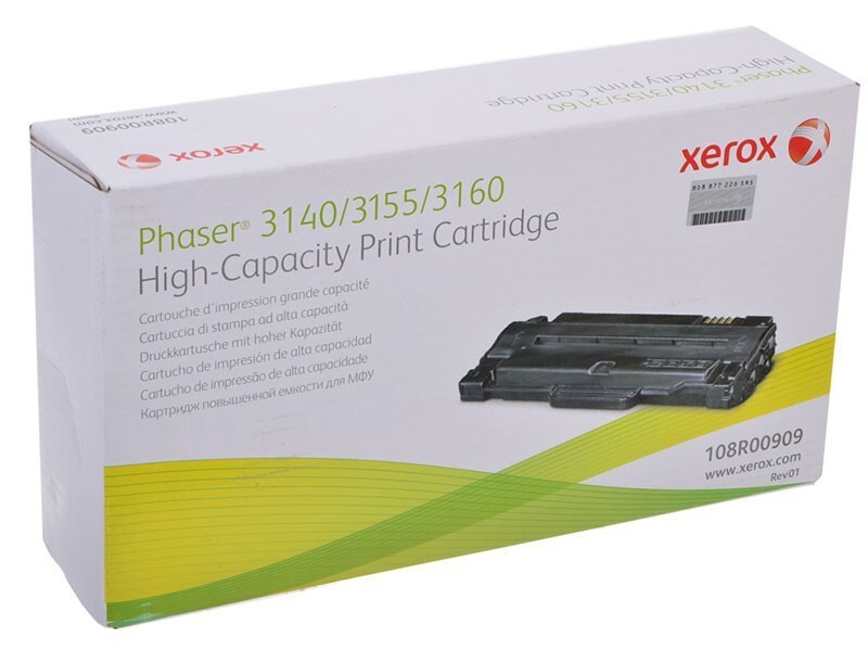 Genuine Xerox 108R00909 Black Toner High Cap Cartridge Phaser 3140 3155 3160