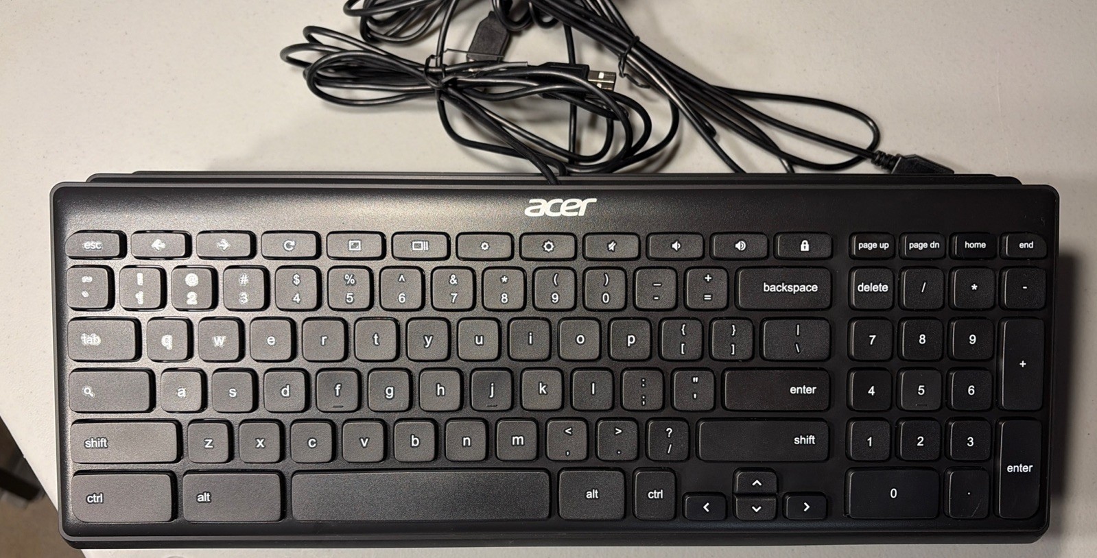 Lot of 4 Acer KB69211 USB Wired Slim Office Home Keyboard - Black