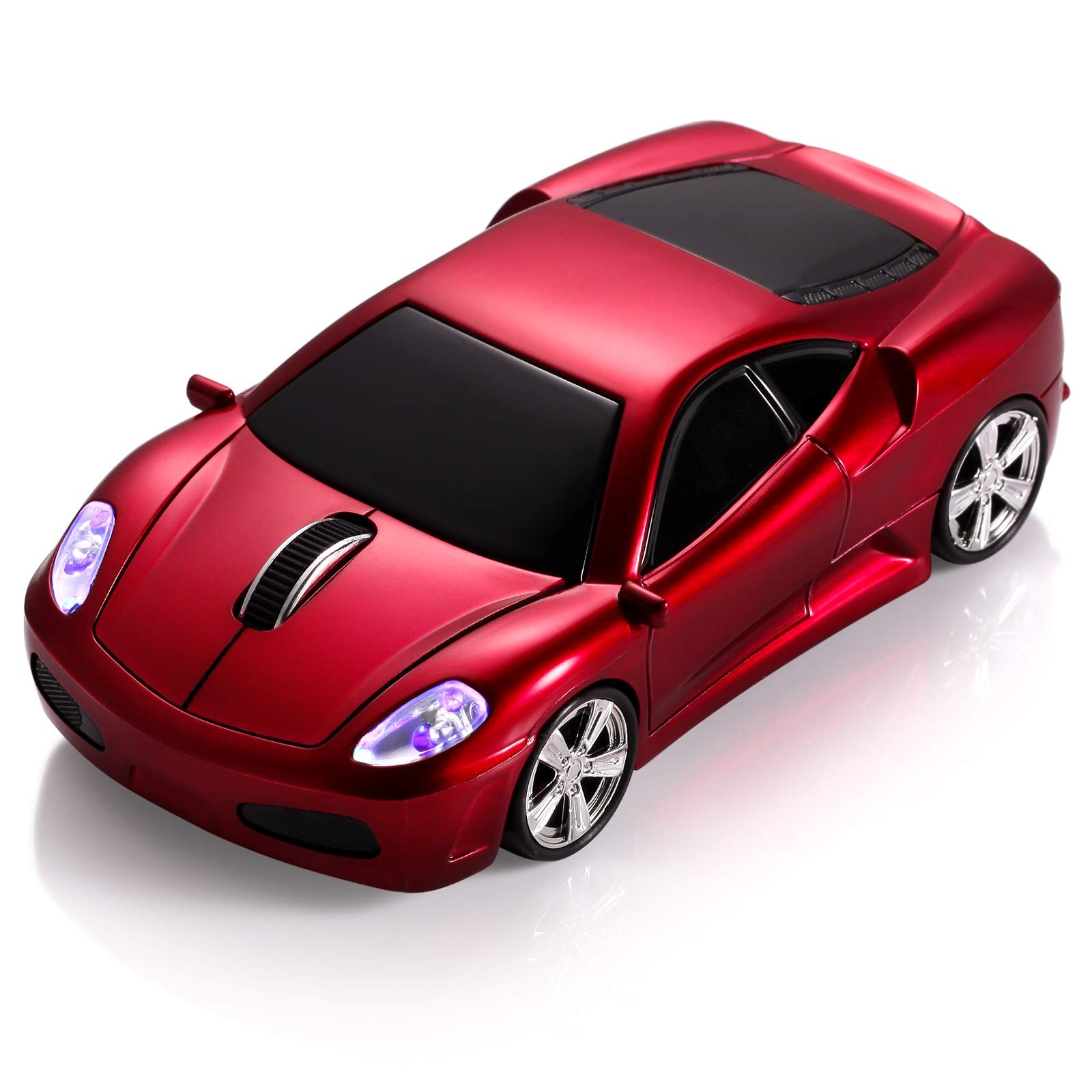 Sports Car Computer Mouse [Updated] with LED Headlights, 1600 DPI 2.4 GHz Wirele