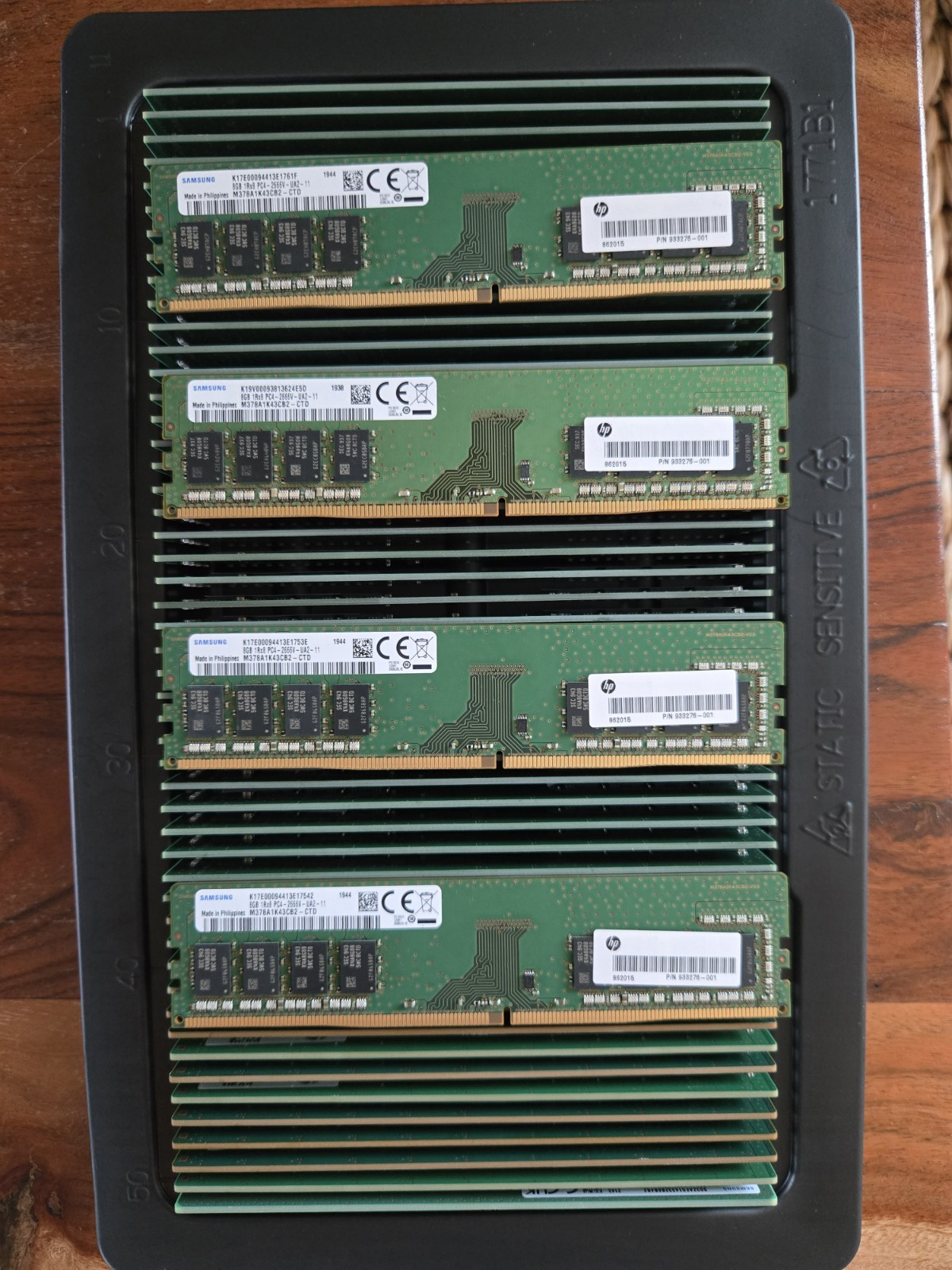 Lot Of 54 8GB DDR4 RAM Memory Lot – Kingston Hynix Samsung 2666/3200MHz – Tested