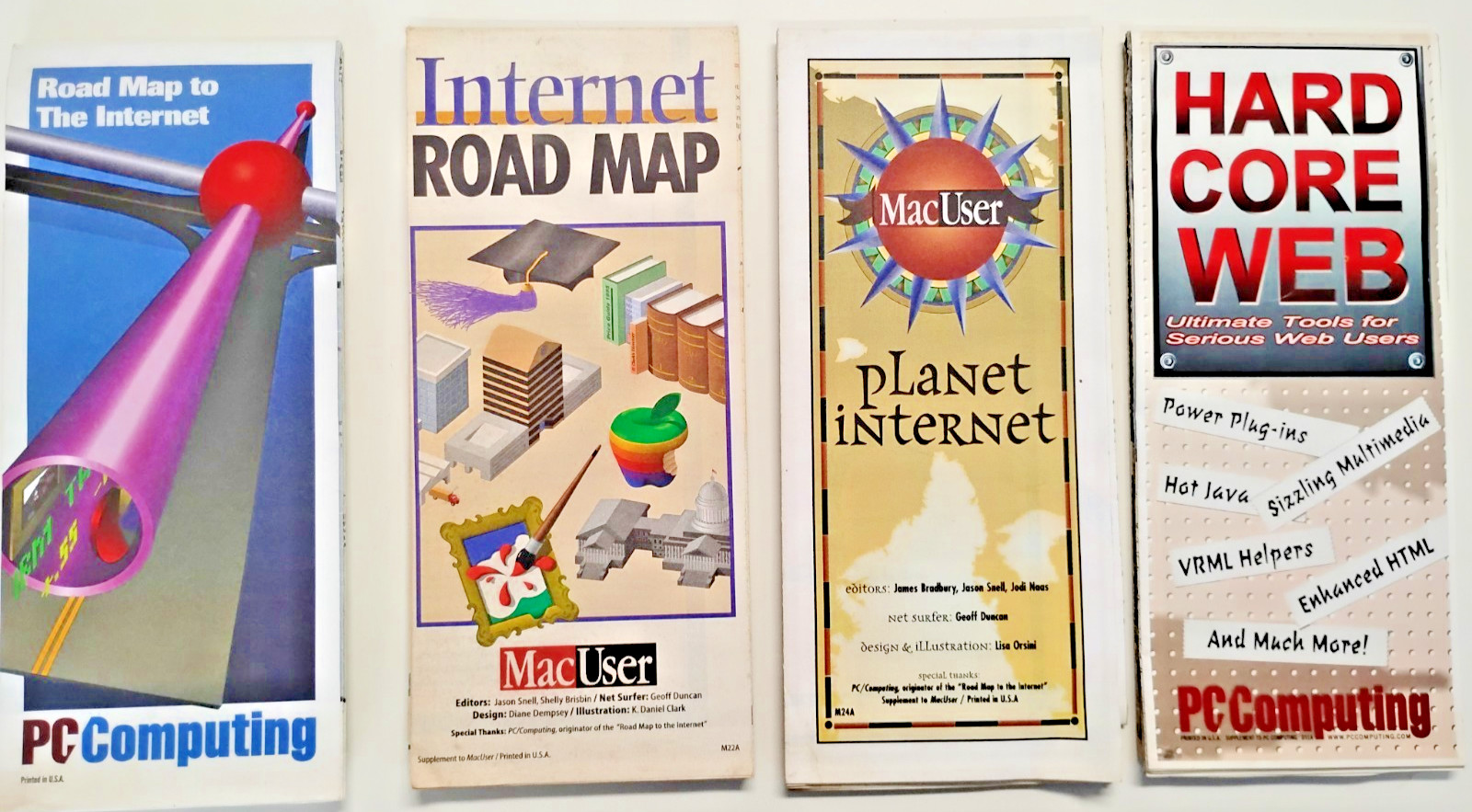 1994 PC Computing Road Map to the Internet+2 Apple Internet Maps+Hard Core Web