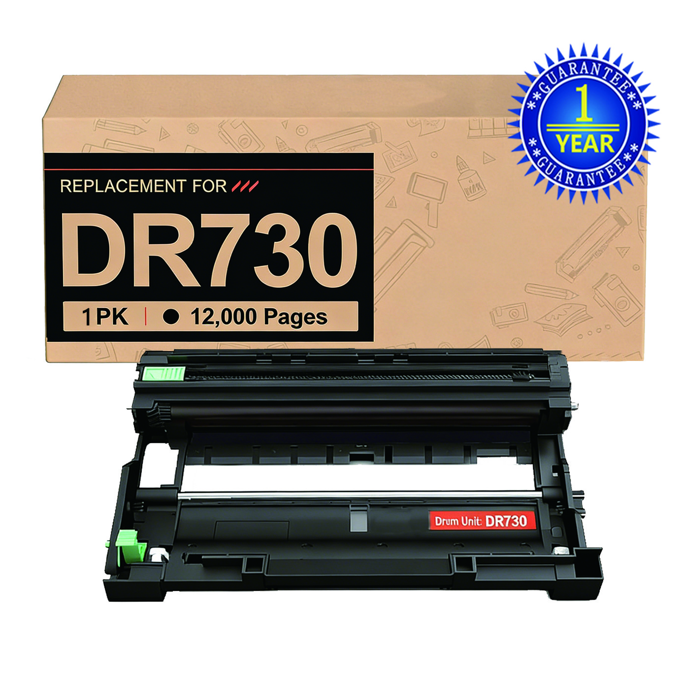 1PK DR730 Drum Unit For Brother TN760 DCP-L2550DW HL-L2370DW L2350DW MFC-L2690DW