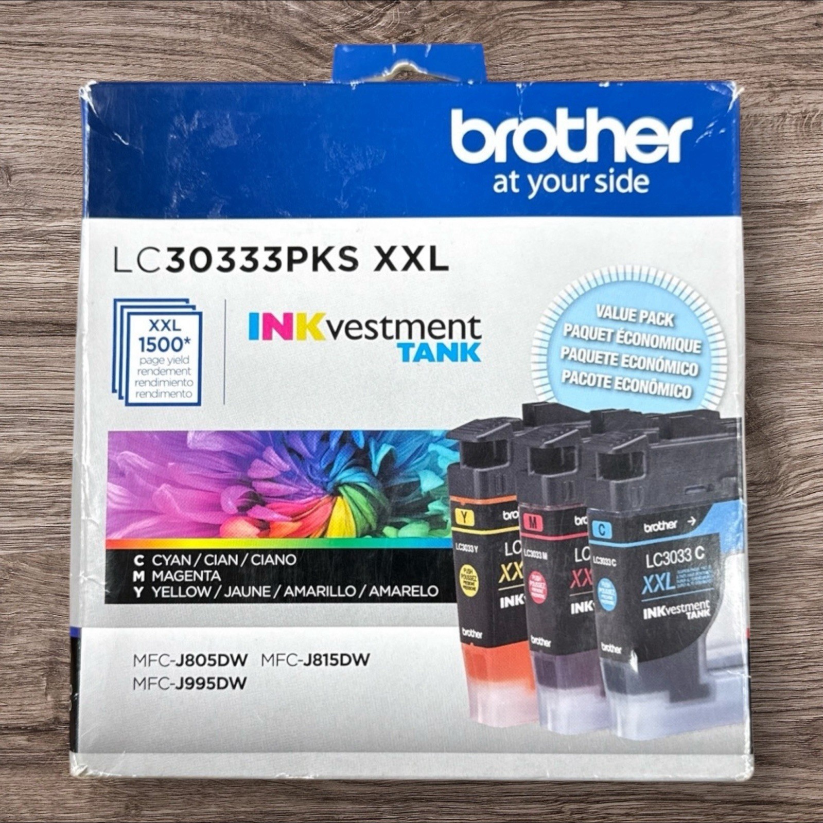 Brother LC30333 3PKS XXL INKvestment Tank 3 Pack Color Ink Cartridges