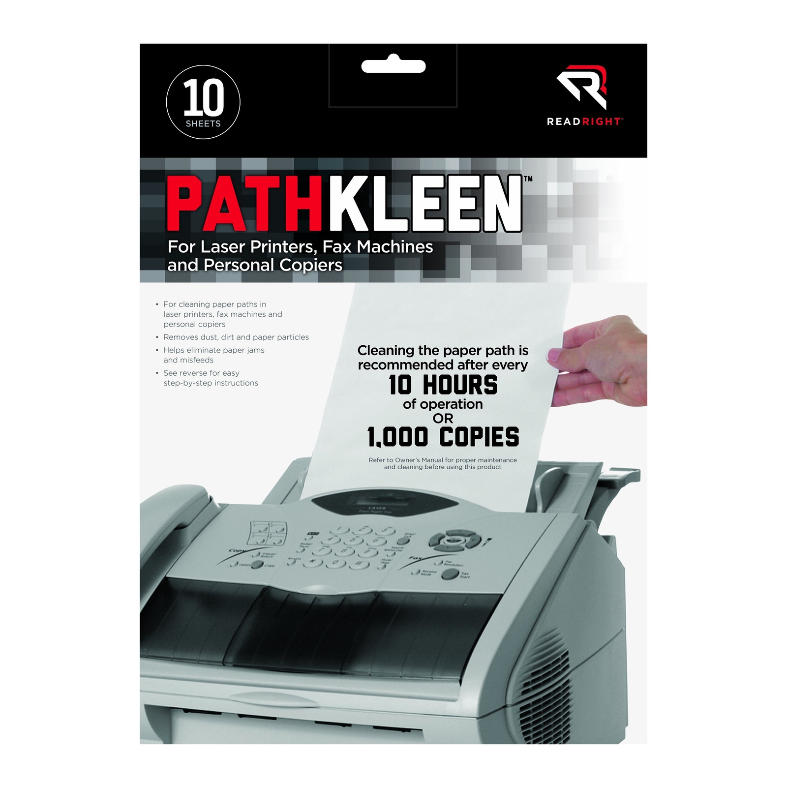 PathKleen Cleaning Sheets for Printers and Faxes 10 Sheets Removes Dust and T...