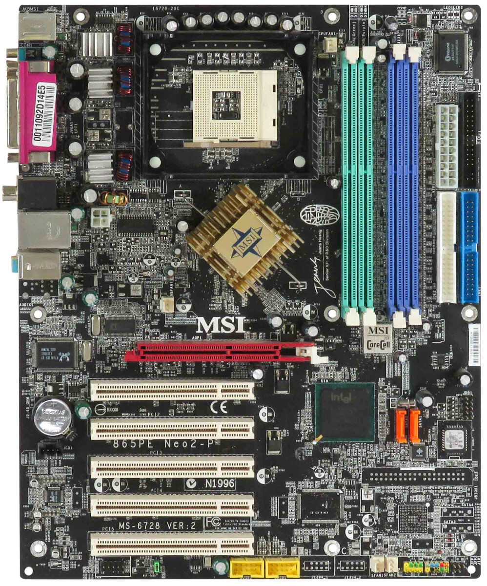 MSI 865PE Neo2-P MS-6728 VER:2 s.478 DDR AGP PCI