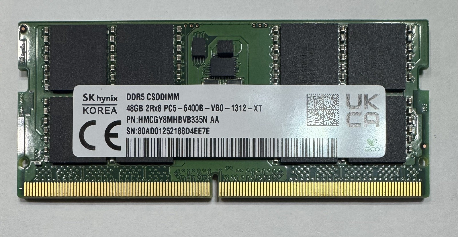 SKhynix 48GB DDR5 PC5-6400B ECC  CSODIMM 2Rx8 RAM