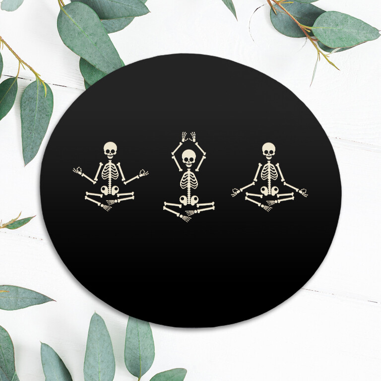 Horror Skeleton Yoga Funny Skull Mouse Pad Mat Office Desk Table Accessory Gift