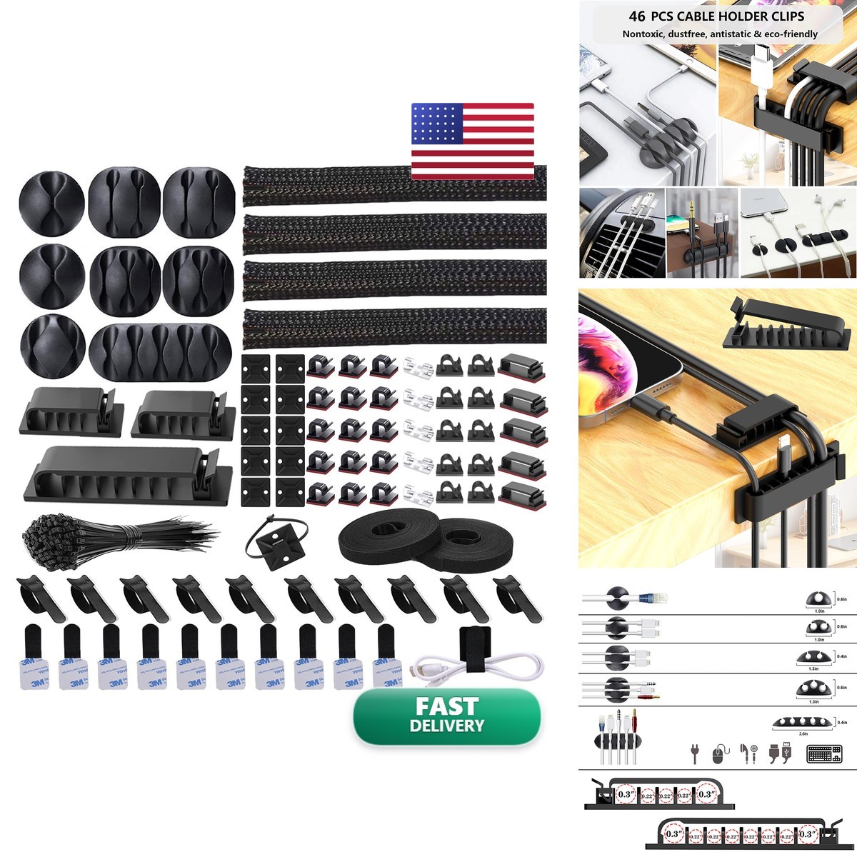 N NOROCME 192 PCS Cable Management Kit 4 Wire Organizer Sleeve