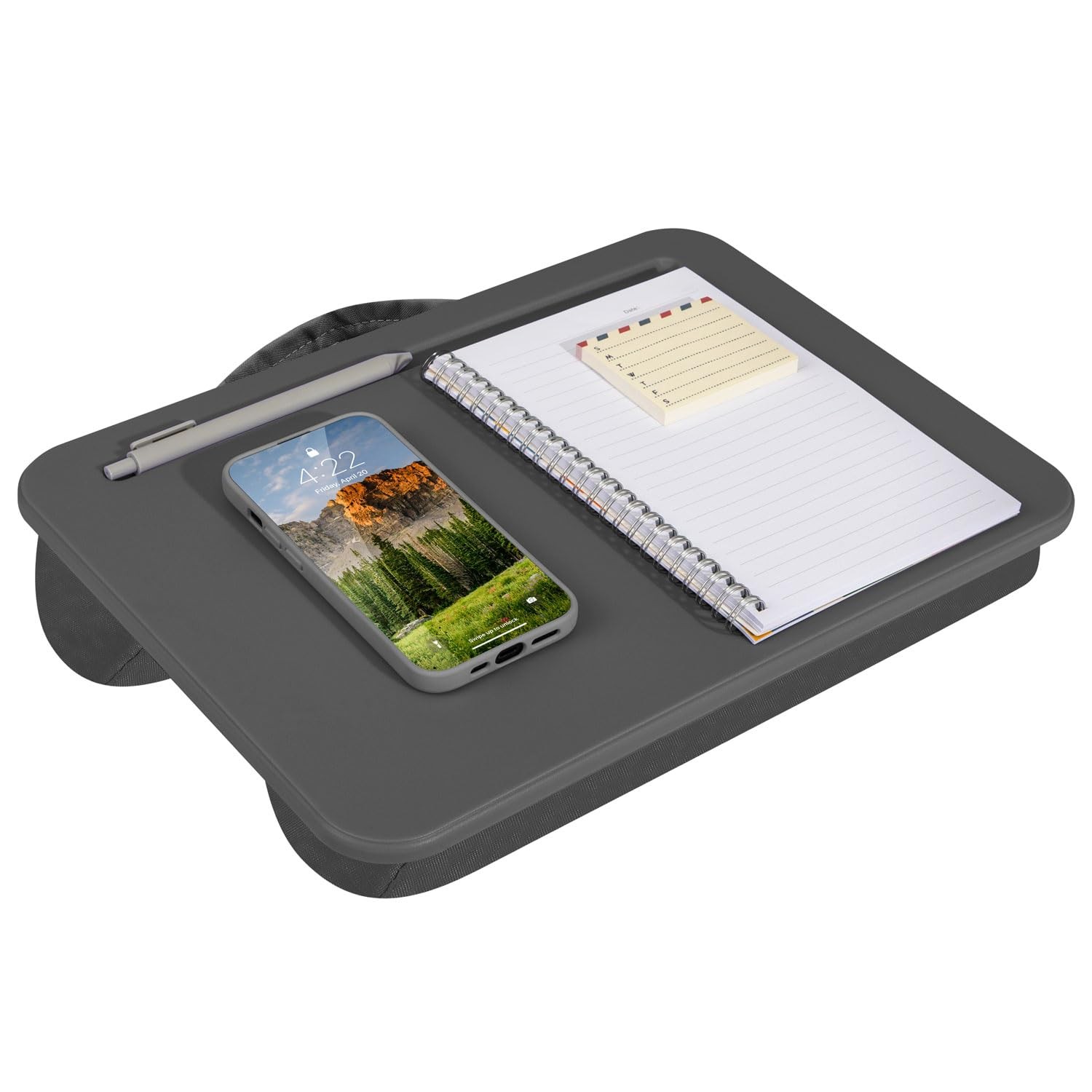 LAPGEAR Compact Lap Desk – Charcoal, Fits 14" Laptops