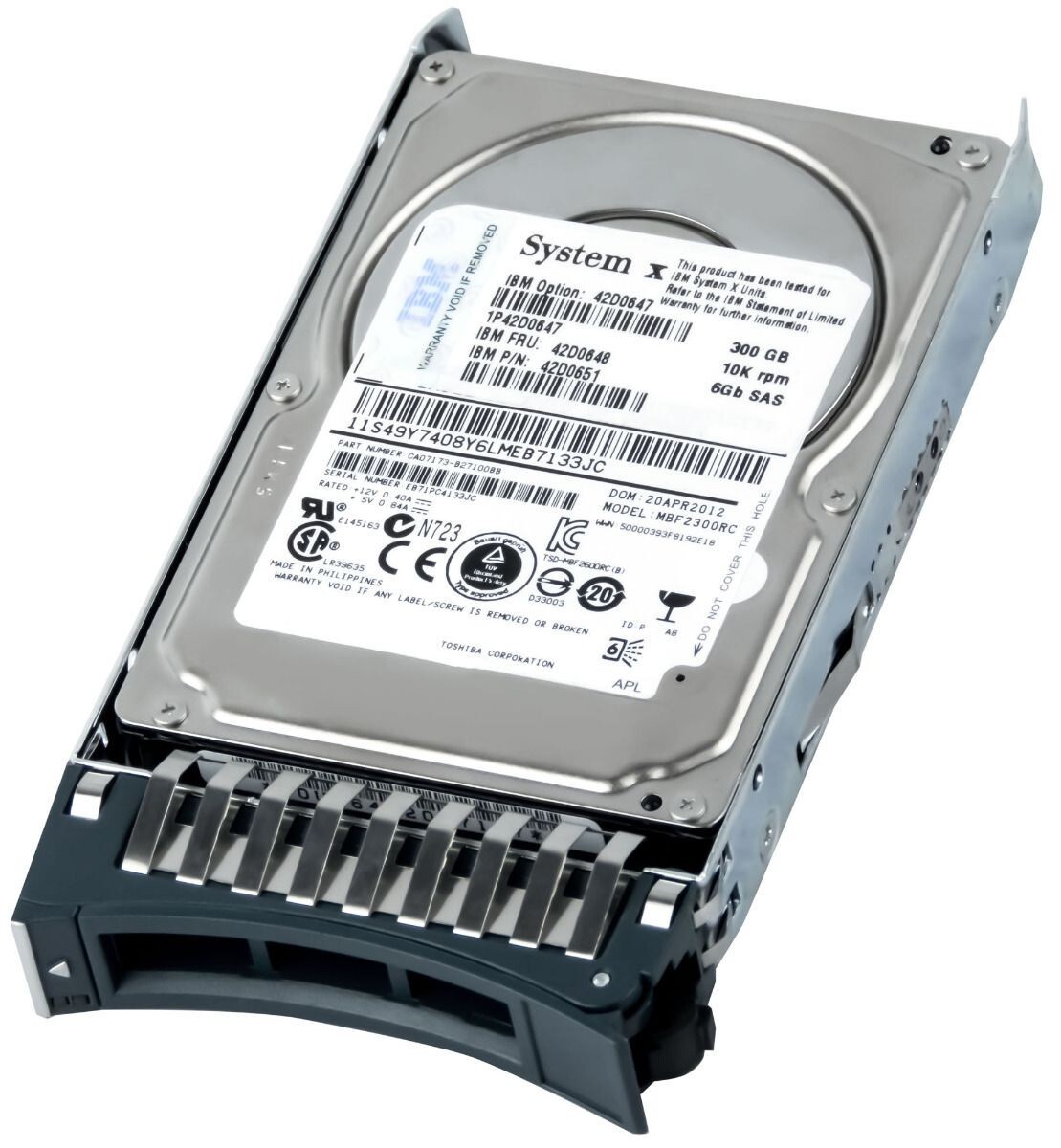 HARD DRIVE IBM 42D0648 42D0651 MBF2300RC 300GB 10000RPM 16MB SAS-2 2.5" inch