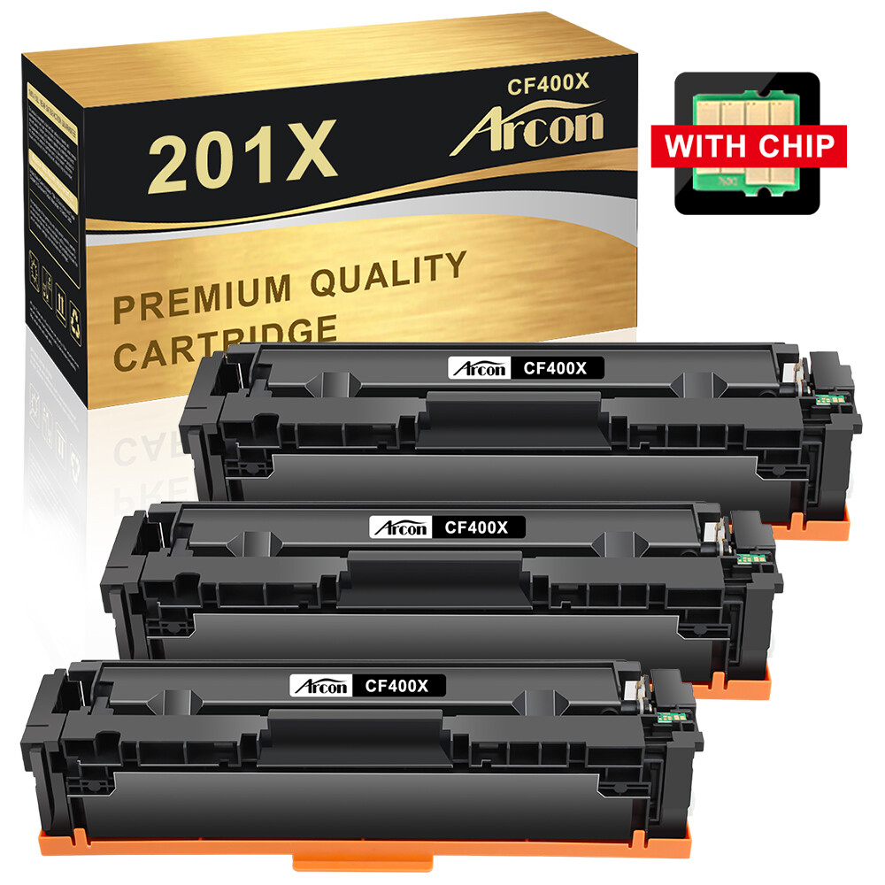 3-Pk Black Toner Set for HP 201X LaserJet Pro MFP M277dw M277 M252dw M252 CF400X