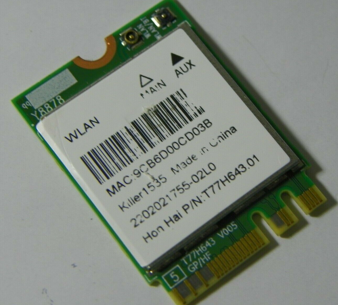 OEM Atheros Killer 1535 QCNFA364A  802.11ac BT NGFF T77H643.01 0C08-00NY0PB