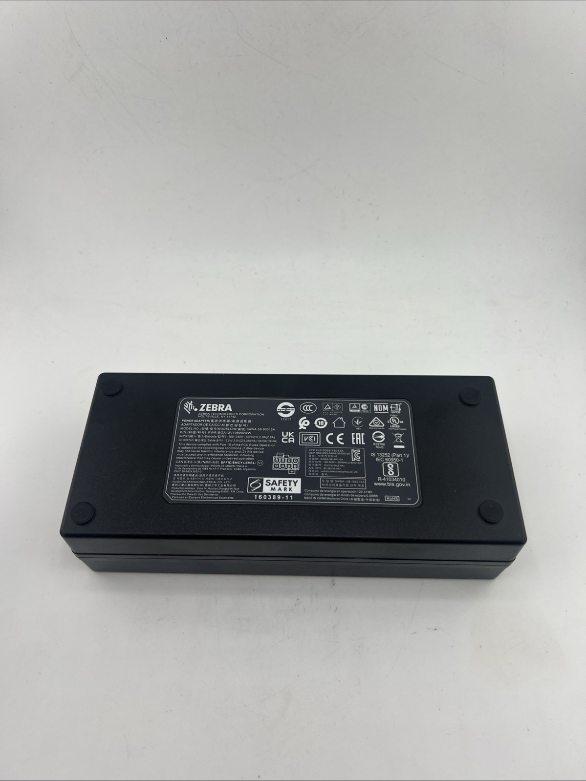 Zebra SAWA-58-90012A 12V 9A 105W AC/DC AC Adapter No Power Cord