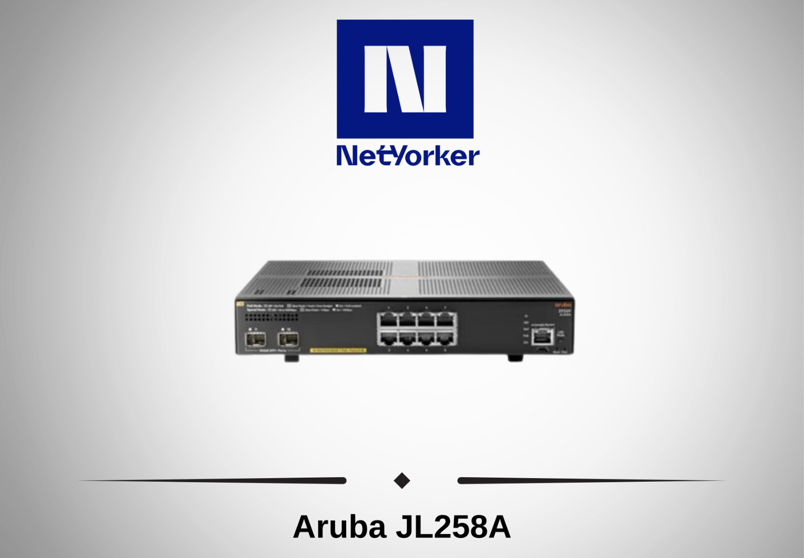 HPE Aruba JL258A 2930F 8 Port PoE+  2x10G SFP+ Managed Switch