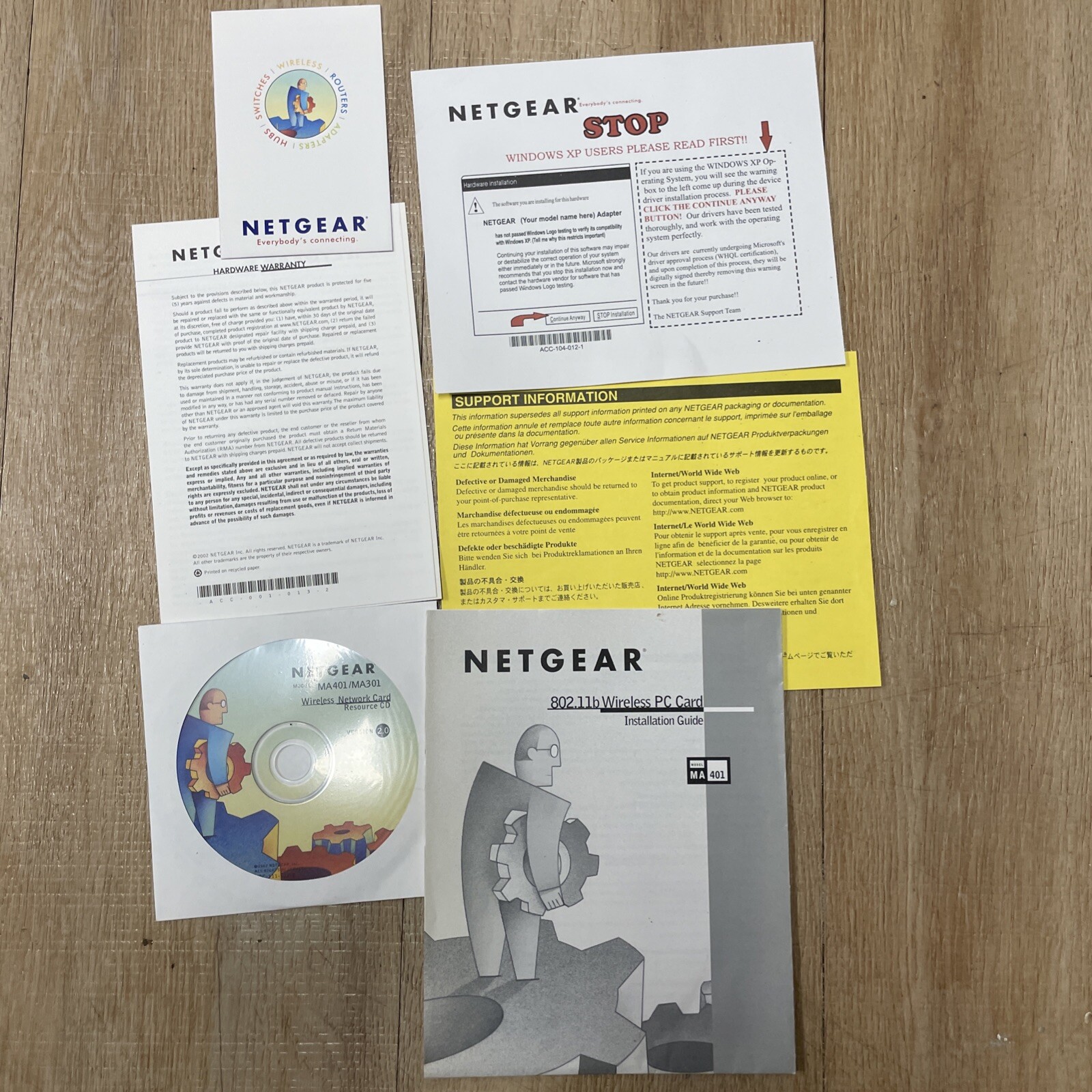 2002 Netgear 802.11 MA401/MA301 vintage software and manuals