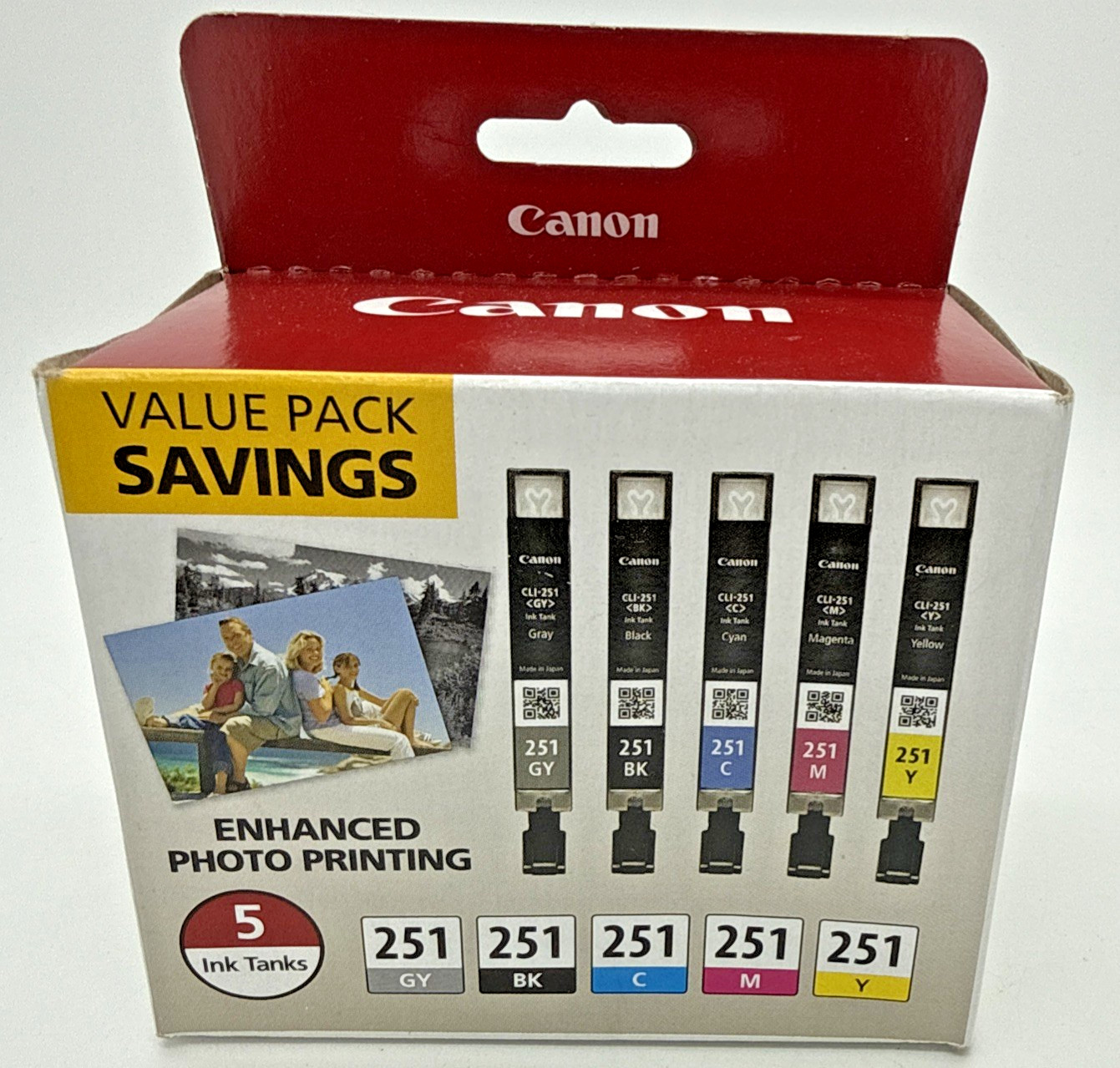 Canon 251 ChromaLife 100+ 5 Ink Tanks For iP8720, Black/Cyan/Gray/Magenta/Yellow