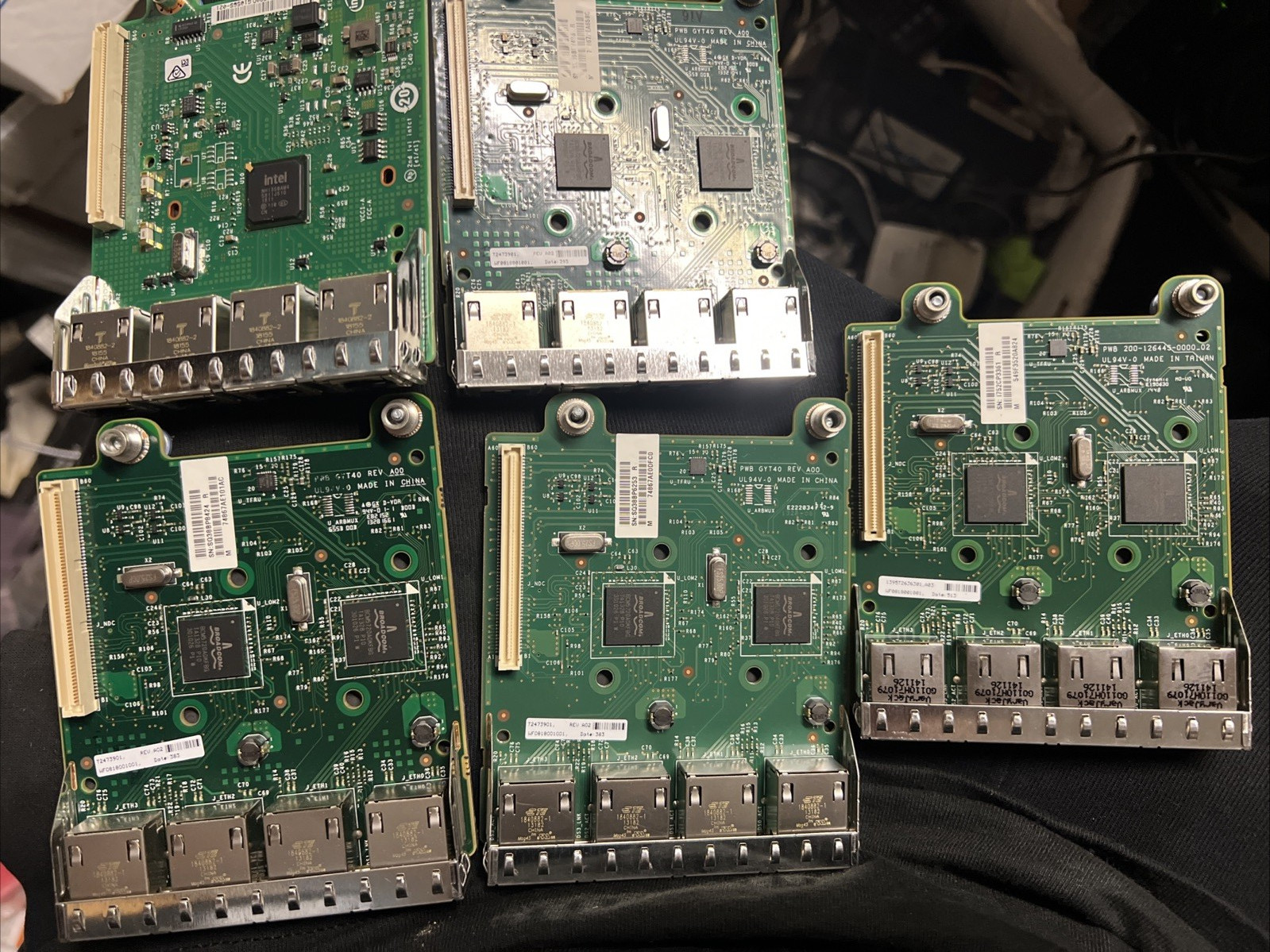 Lot of 5 Dell Broadcom 5720 Quad-Port 1GbE BASE-T FM487 0FM487