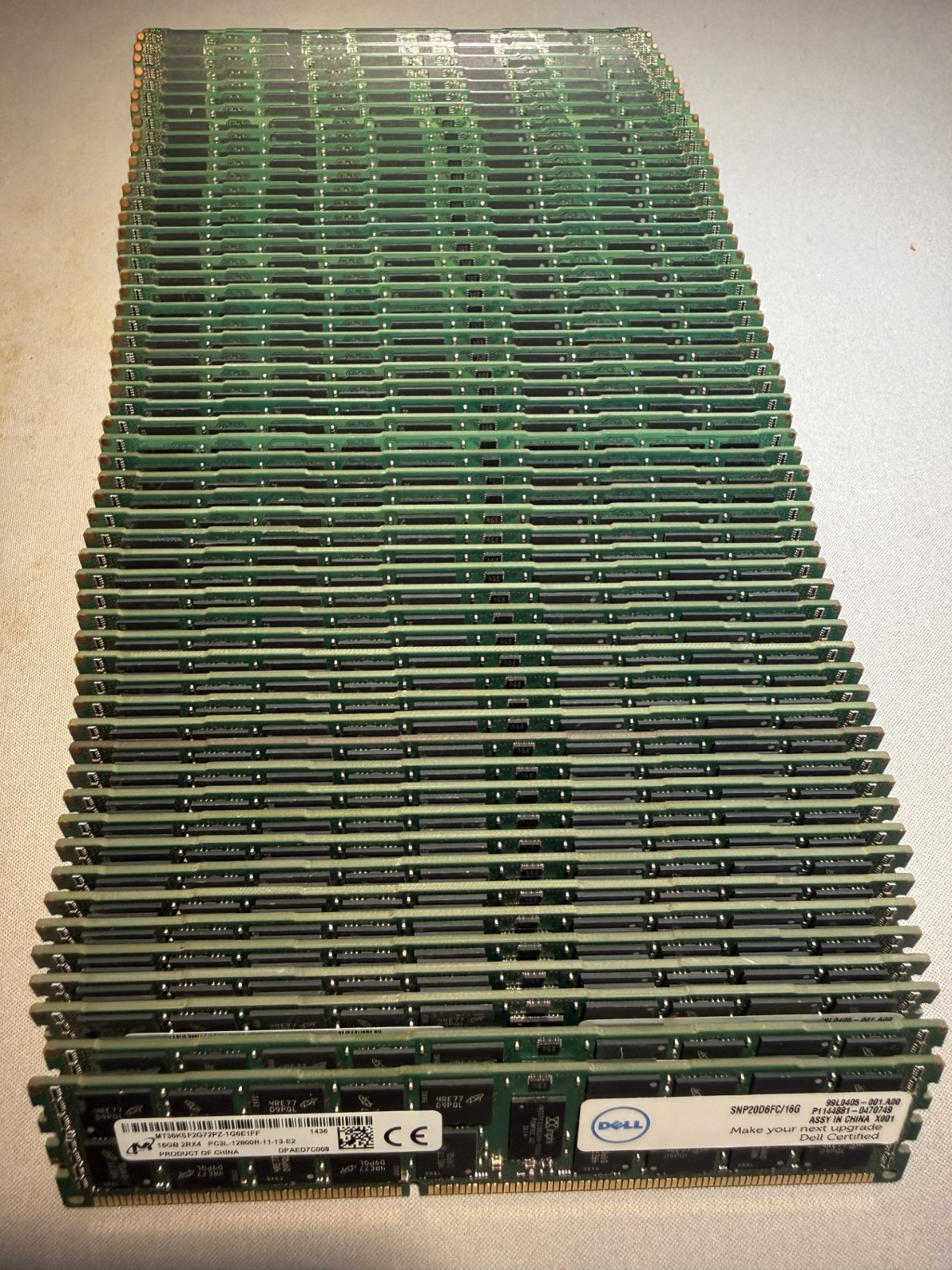 Lot of 58 Micron 16GB RAM MT36KSF2G72PZ-1G6E1FF 16GB 2Rx4 PC3L-12800R memory ECC