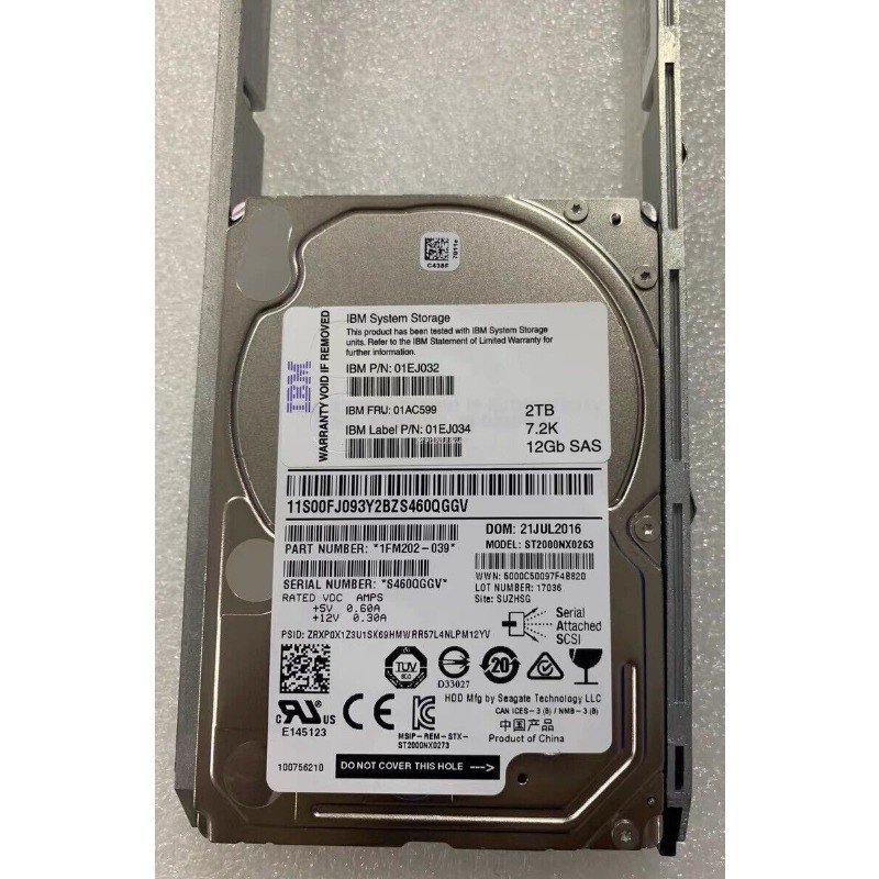 IBM-01AC599 01EJ032 01EJ034 2TB SAS 2.5" V5000 Gen2 Hard drive HDD NEW