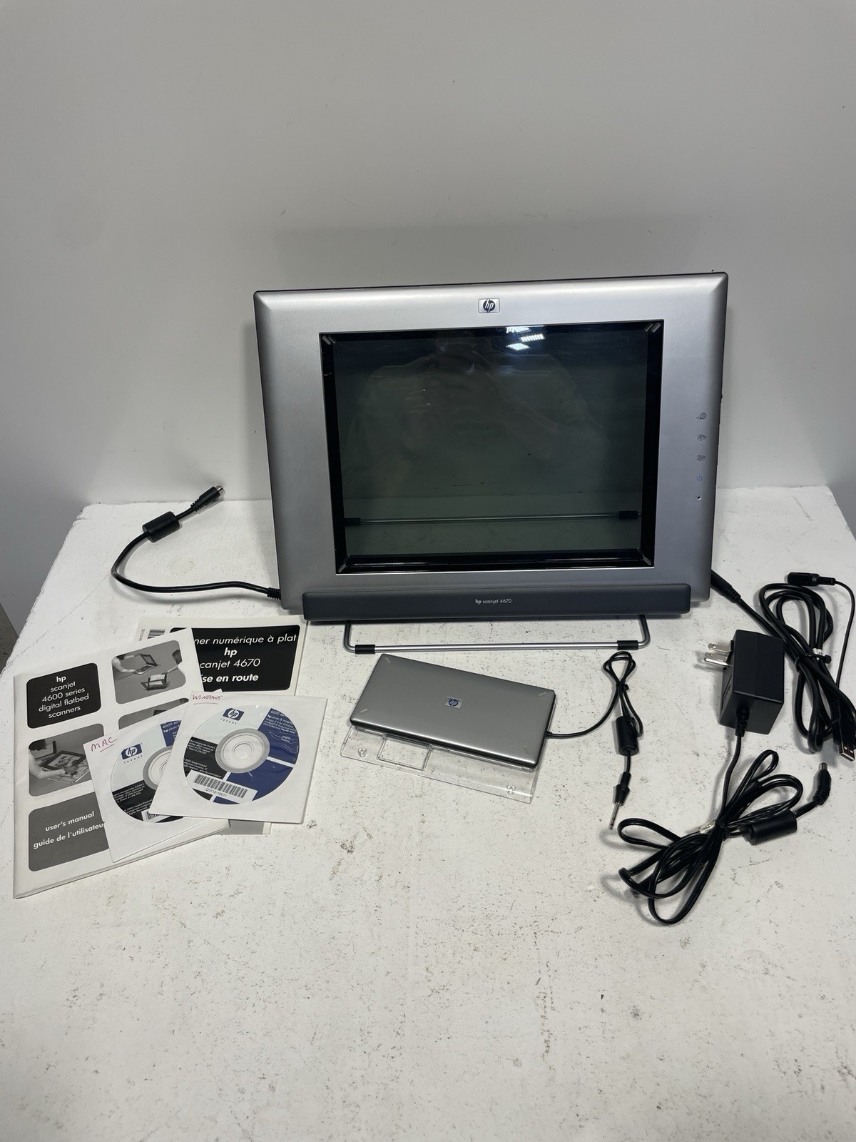 HP Scanjet 4670 See Thru Flatbed Scanner w Film Negative Adapter Power Software