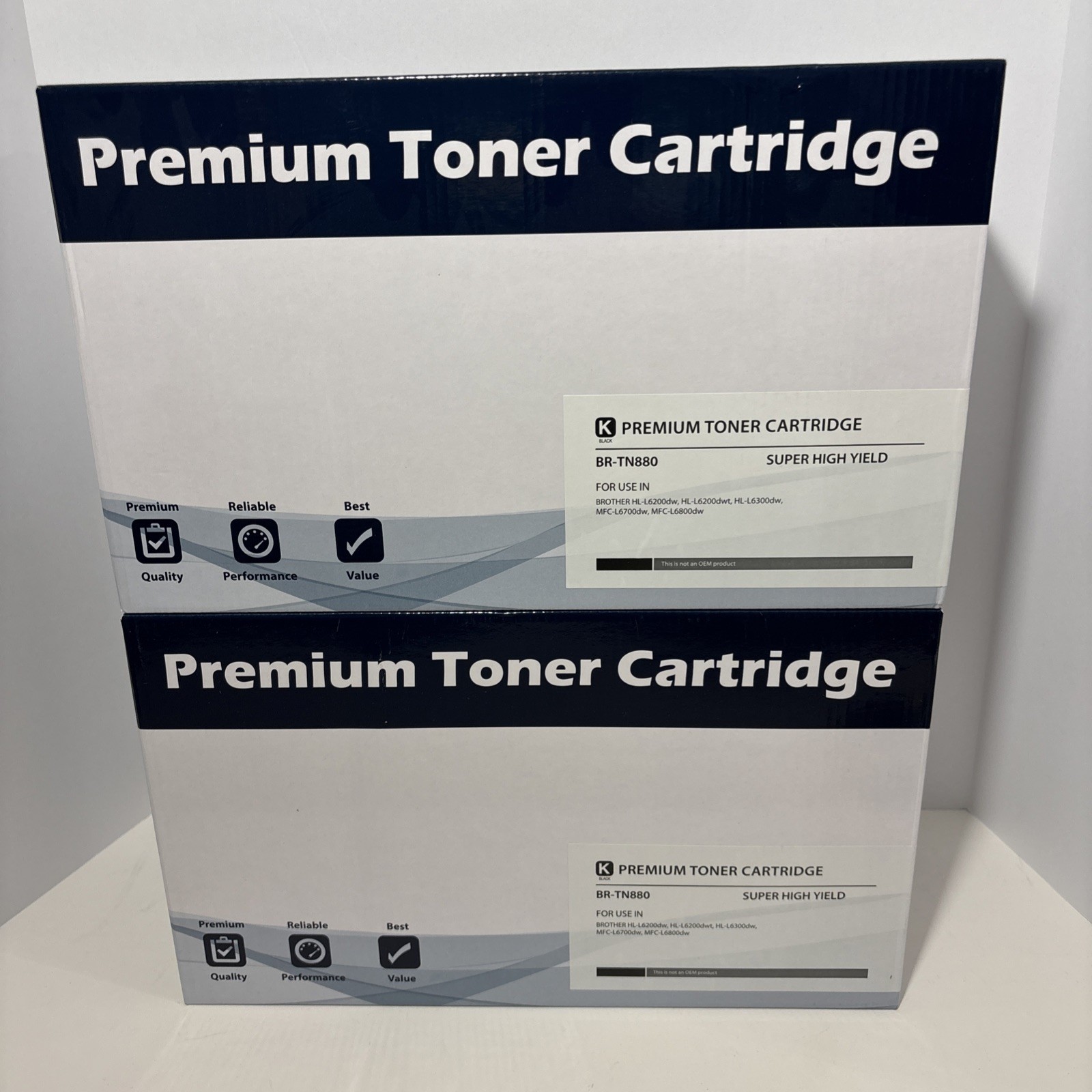 Lot Of 2 ✅ Super High Yield Black Premium Toner Cartridge BR-TN880 ✅ For Brother