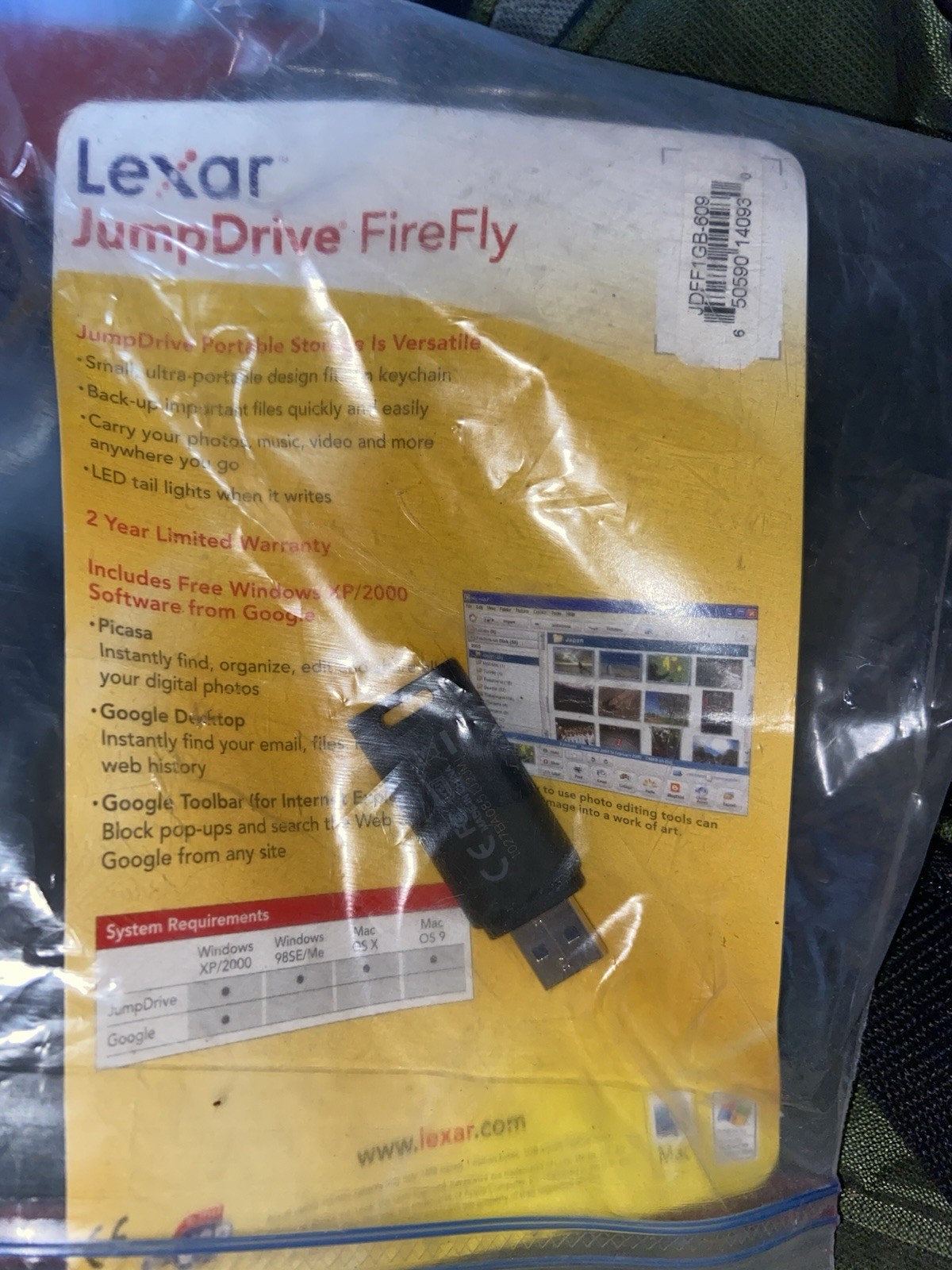 Lexar JumpDrive FireFly 1GB USB 2.0 Flash Drive – Vintage Portable Storage