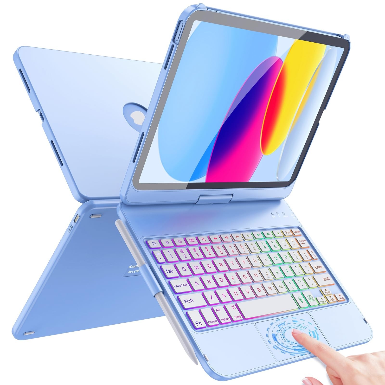 FUWANG Touch Keyboard Case for iPad A16 11th Generation 11 inch 202510th Gen ...