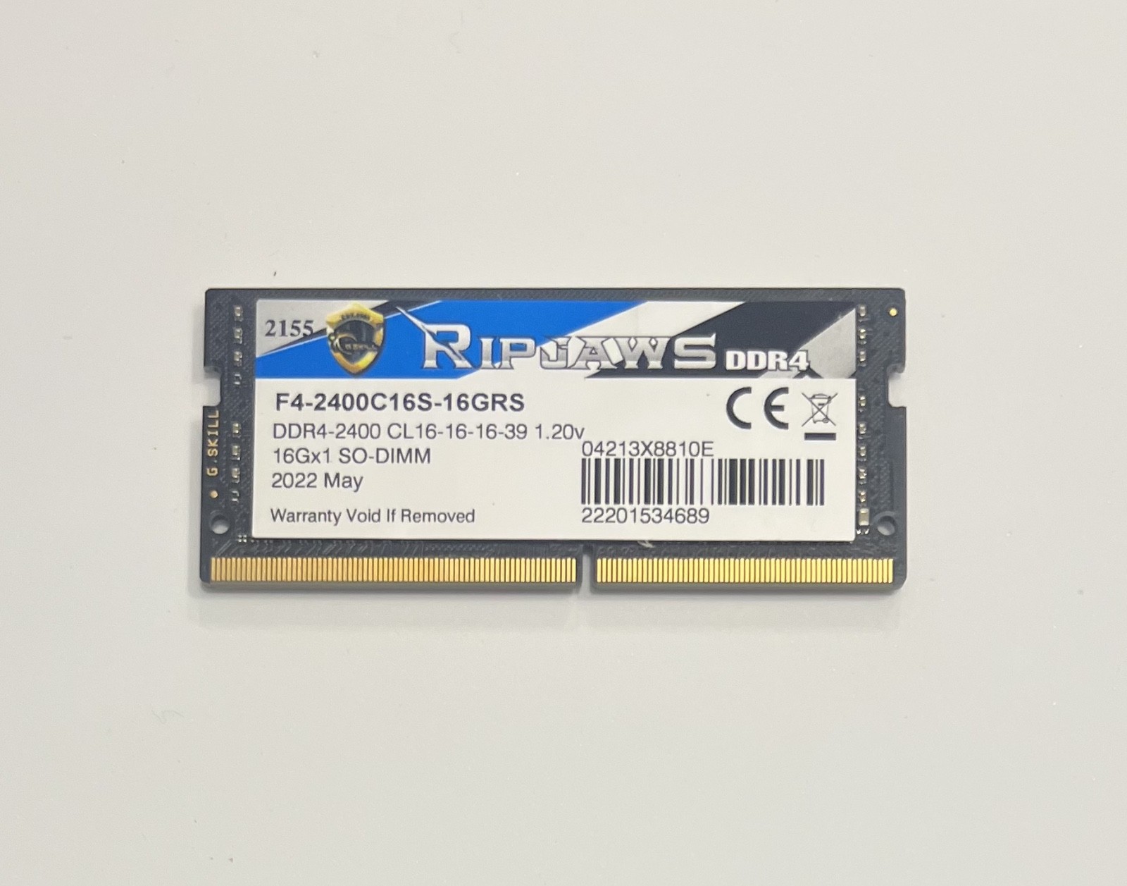 G.SKILL Ripjaws 16GB DDR4-2400 SO-DIMM Laptop Memory RAM F4-2400C16S-16GRS