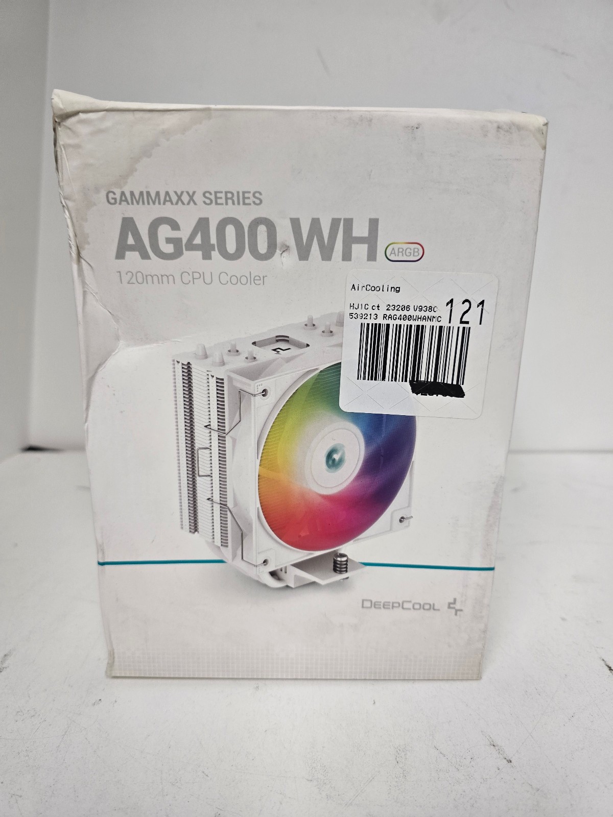 (NEW) DeepCool AG400 WH ARGB Single-Tower CPU Cooler, 120mm Static ARGB Fan