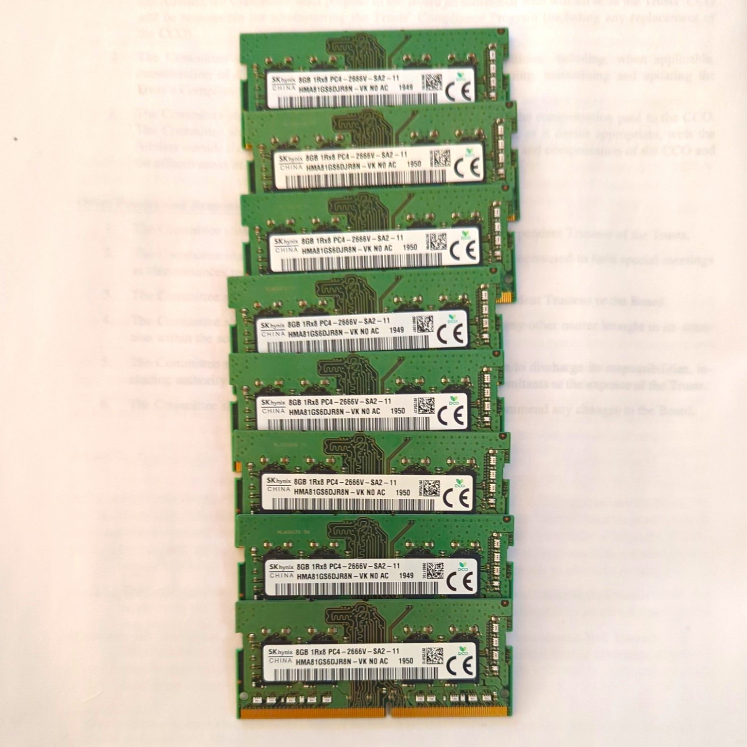 SK hynix 64GB (8x8GB) 1Rx8 PC4-3200AA-SA2-11 DDR4 SO-DIM Laptop RAM 3200MHz