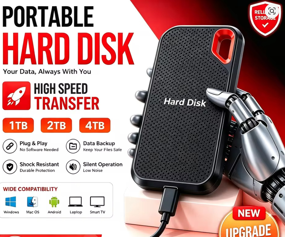 M.2 Portable SSD 1TB, 2TB  External Hard Drive USB Type-C High Speed Laptop MAC
