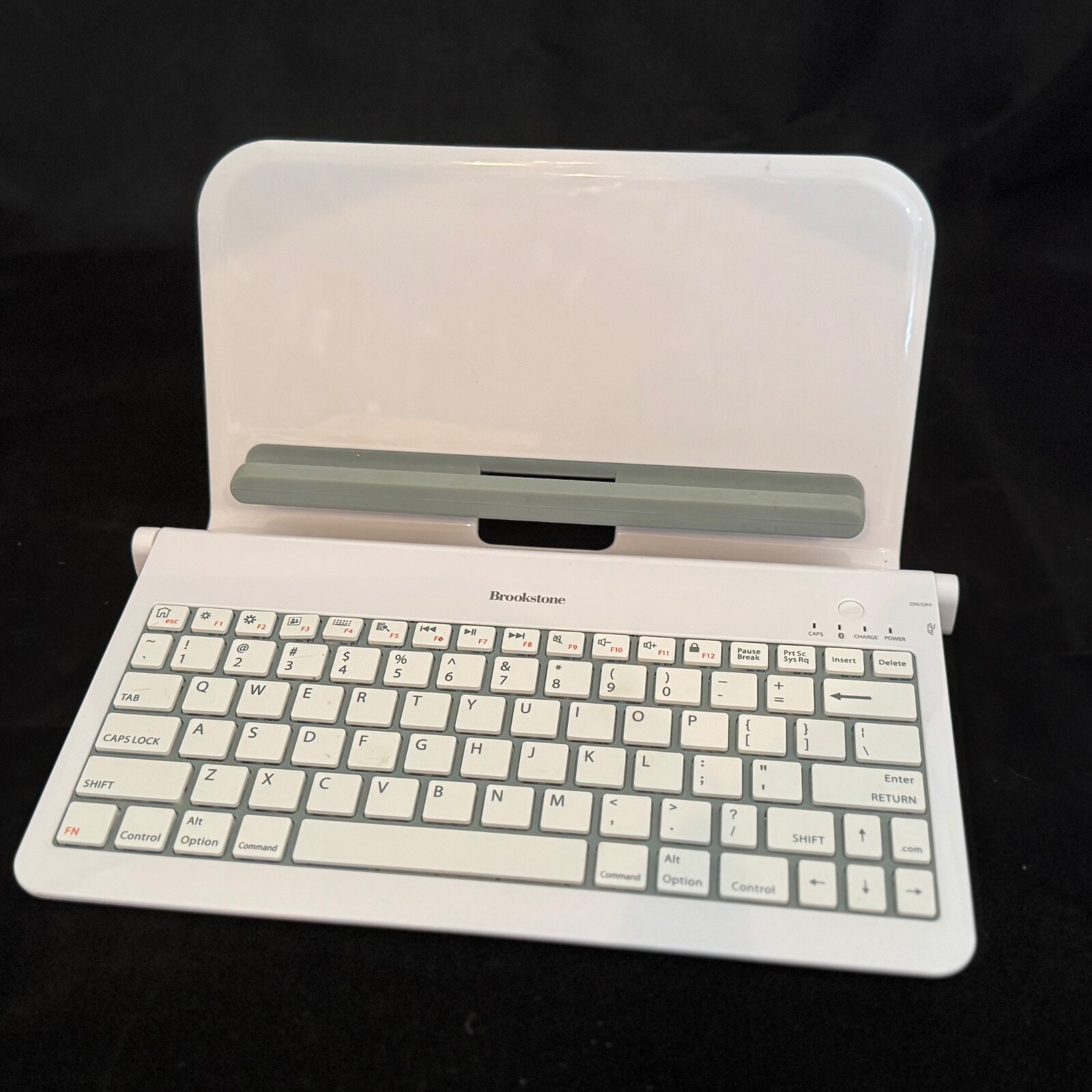 Brookstone Universal Tablet Stand with Wireless Keyboard, Bluetooth, Splendid