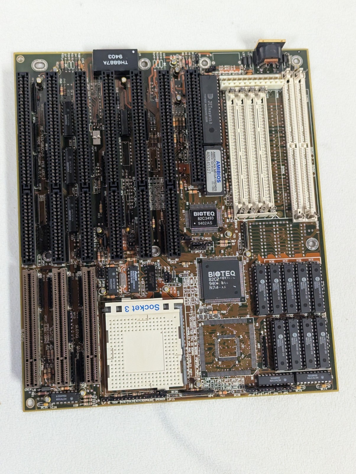 Vtg BioTeq BioStar MB-1433/50UCV-D Ver 2 Socket 3 Motherboard VLB VESA Local Bus