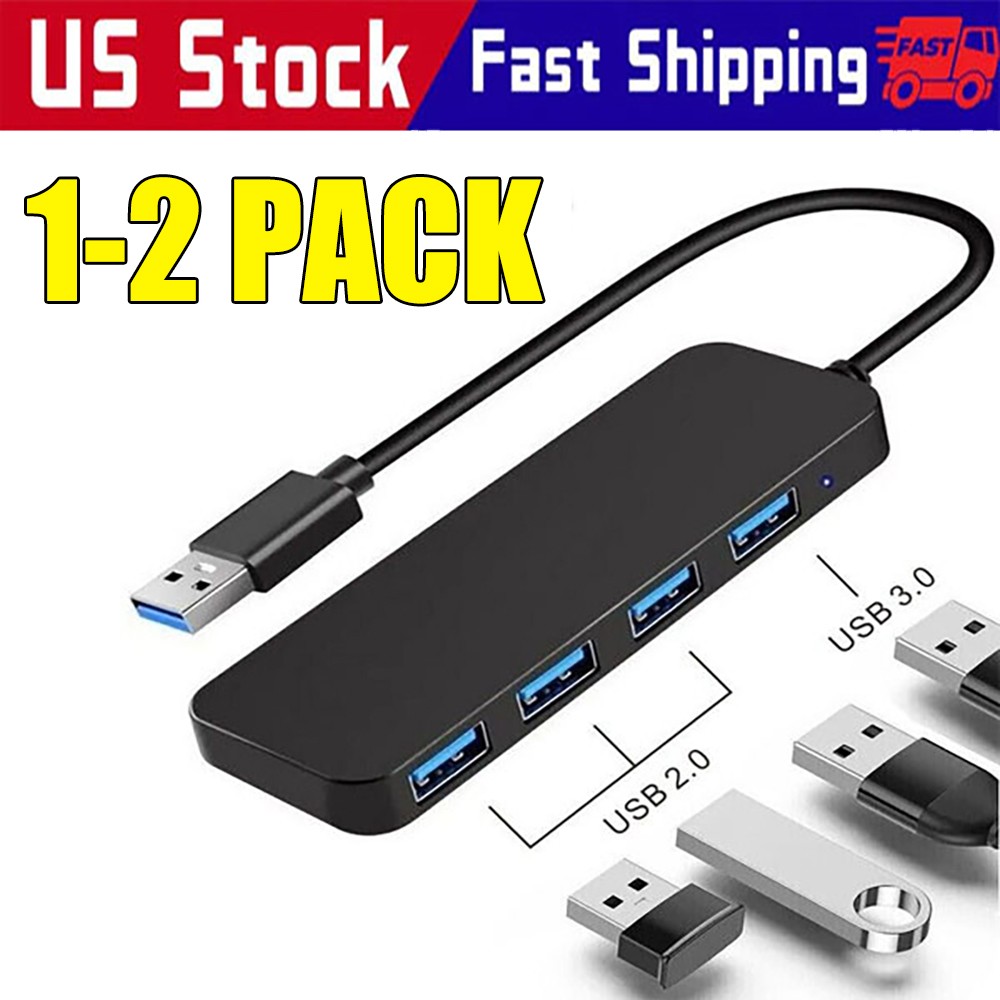 1/2pcs USB 3.0 Hub, 4 Ports USB A Splitter USB Expander for Laptop, Mouse etc..