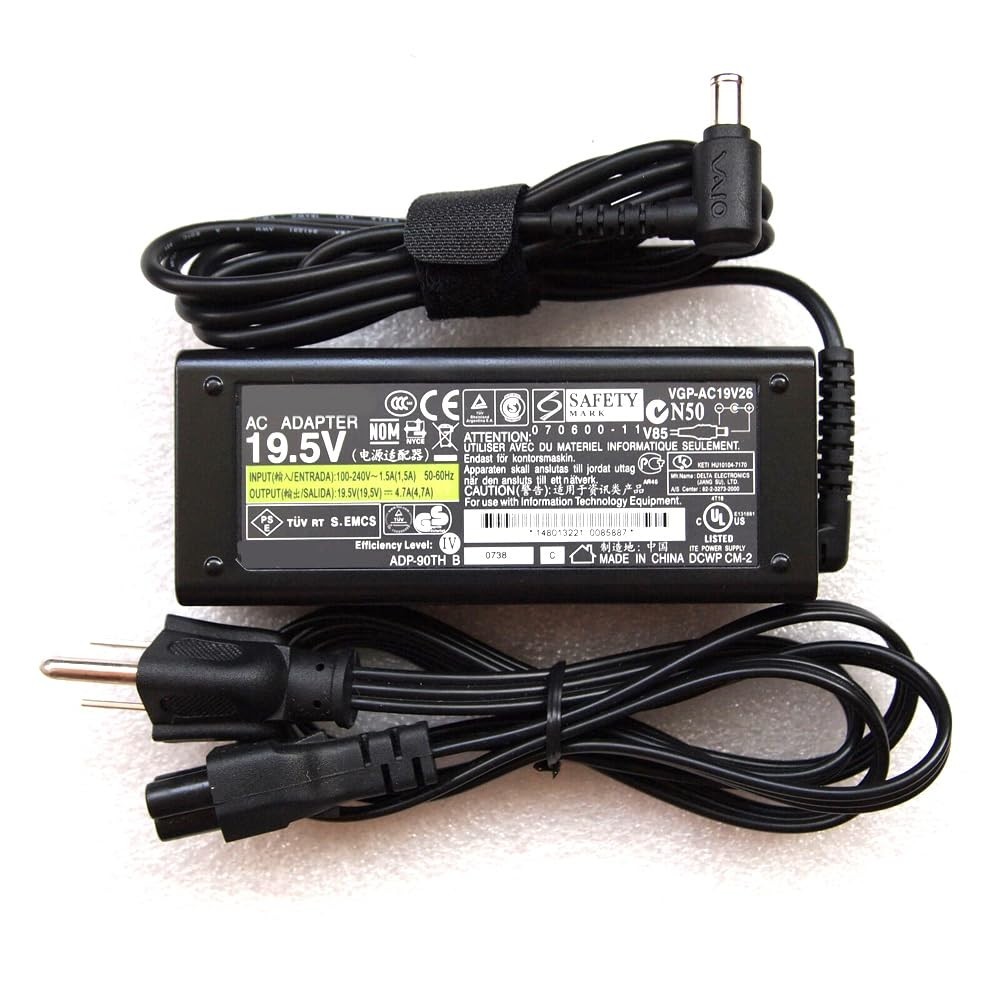 90W 19.5V 4.7A AC Adapter Charger for Sony Laptop Power Supply VGP-AC19V41 VGP-A