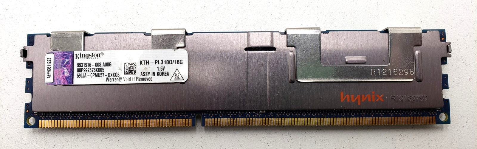 Kingston 16GB PC3-8500R 4Rx4 DDR3-1066 ECC RDIMM Server RAM KTH-PL310Q/16G.